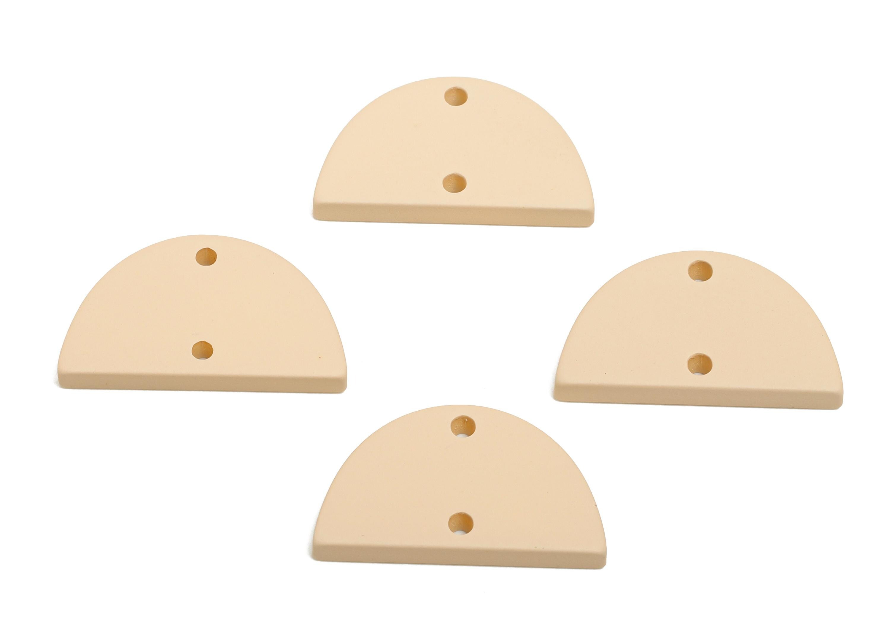 Acrylic Semicircle Earring Connector - Matte Half Moon Charm - 2 Holes Geometric Jewelry Making - Color Code: A1062 -22x12x2mm- AC3647-A1062 - DOMEDBAZAAR