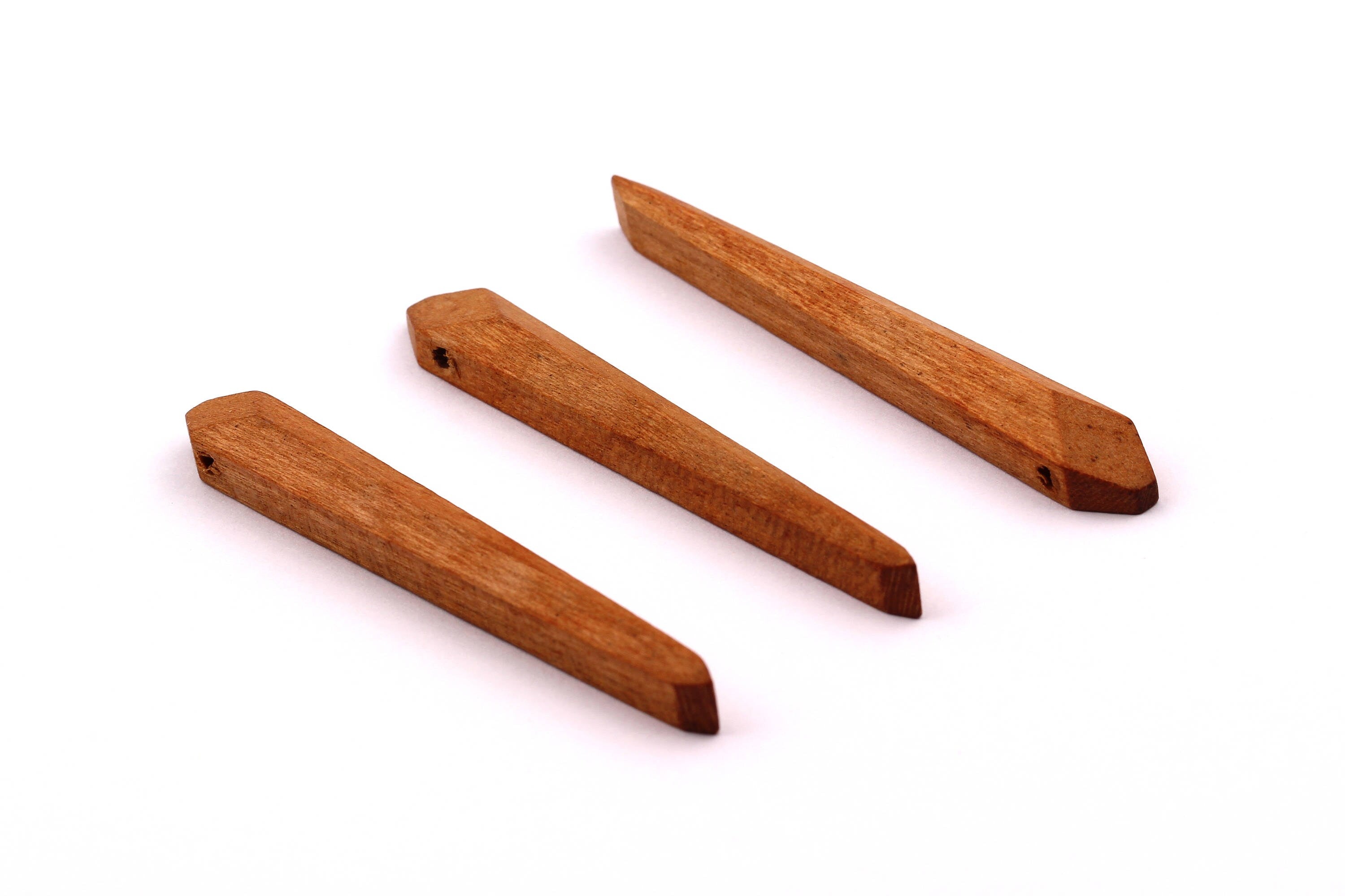 Wood Earring Charms - Drop Bar Shaped - Natural Wooden Charms for Necklace and Earrings - Wooden Beads - 53x5x7mm - BB1035 - DOMEDBAZAAR