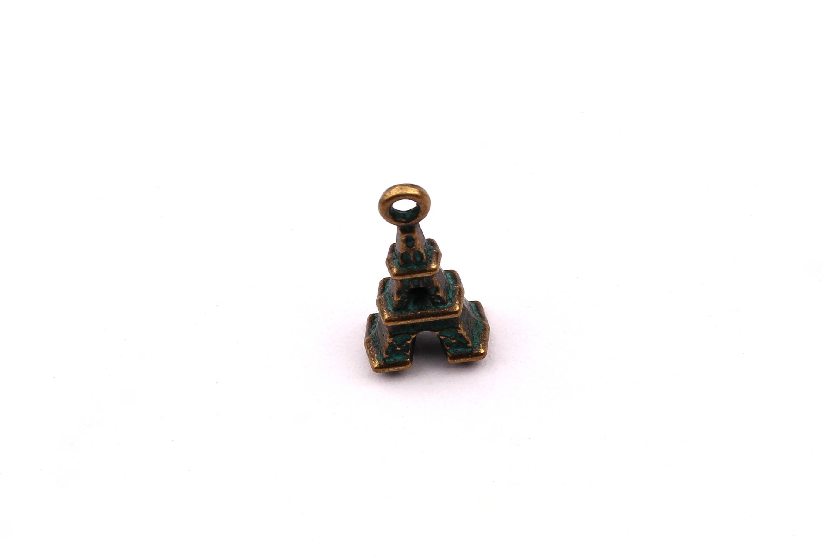 Faux Patina Pendant - Eiffel Shaped - Alloy Charms - Antique Bronze Tone Necklace - Zinc Alloy Beads - Jewelry Supplies - 15x8x4.5mm ZZ1028 - DOMEDBAZAAR