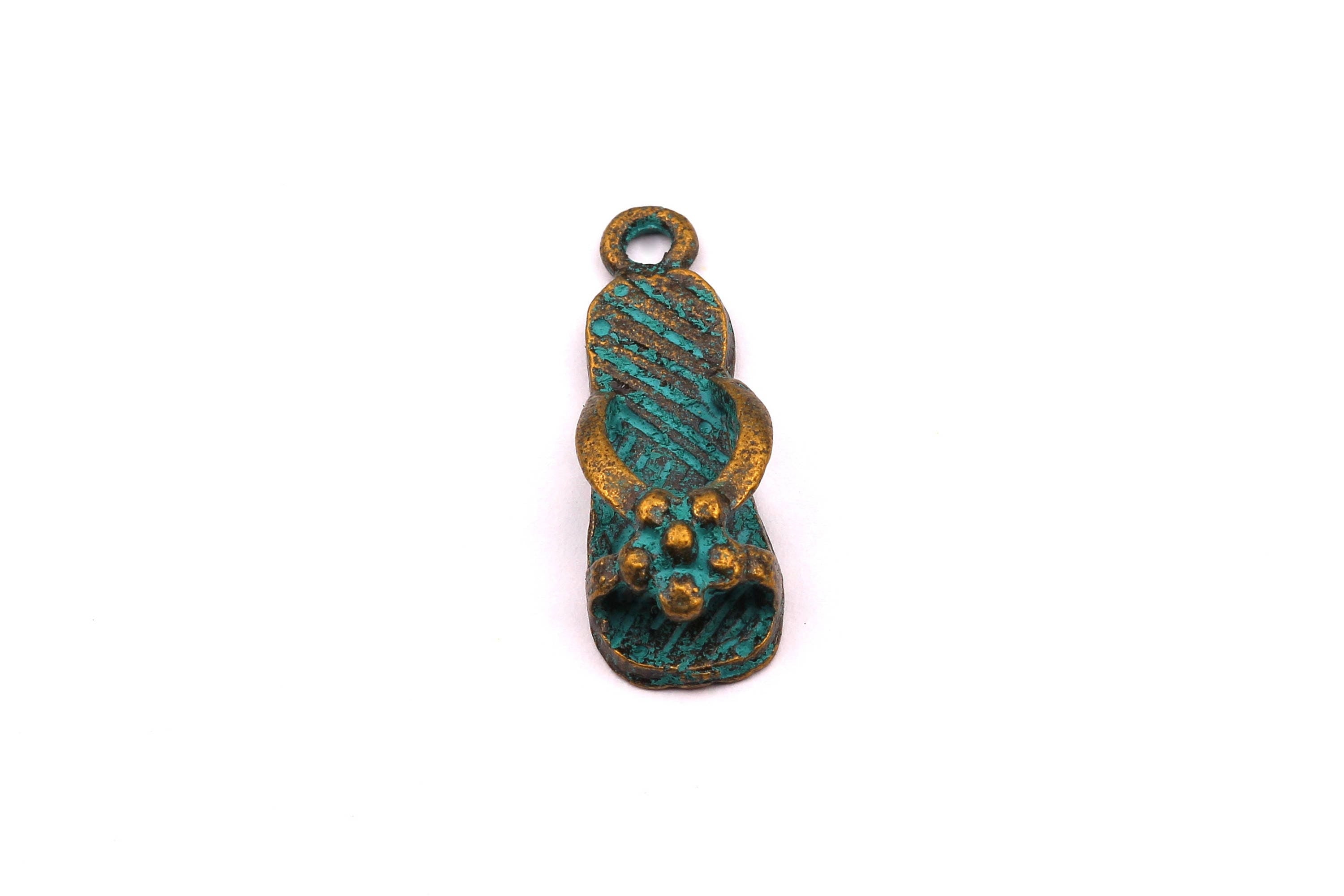 Faux Patina Pendant - Slipper Shaped - Alloy Charms - Antique Bronze Tone Necklace - Zinc Alloy Beads - Jewelry Supplies - 25x9x6mm ZZ1086 - DOMEDBAZAAR