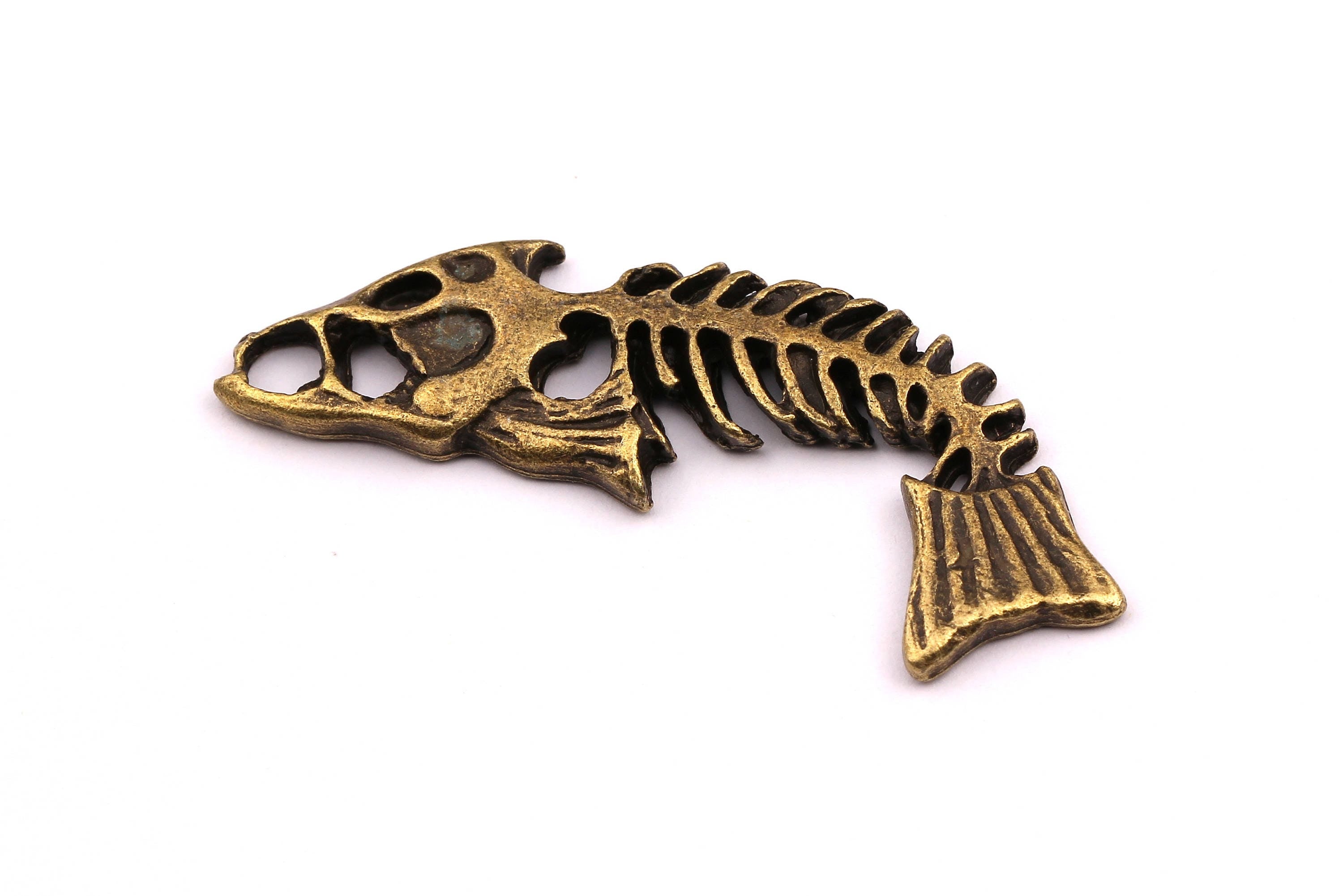 Zinc Alloy Pendant - Fishbone Shaped - Alloy Charms - Antique Bronze Tone Necklace - Zinc Alloy Beads - Jewelry Supplies - 50x3.5mm ZZ1134 - DOMEDBAZAAR