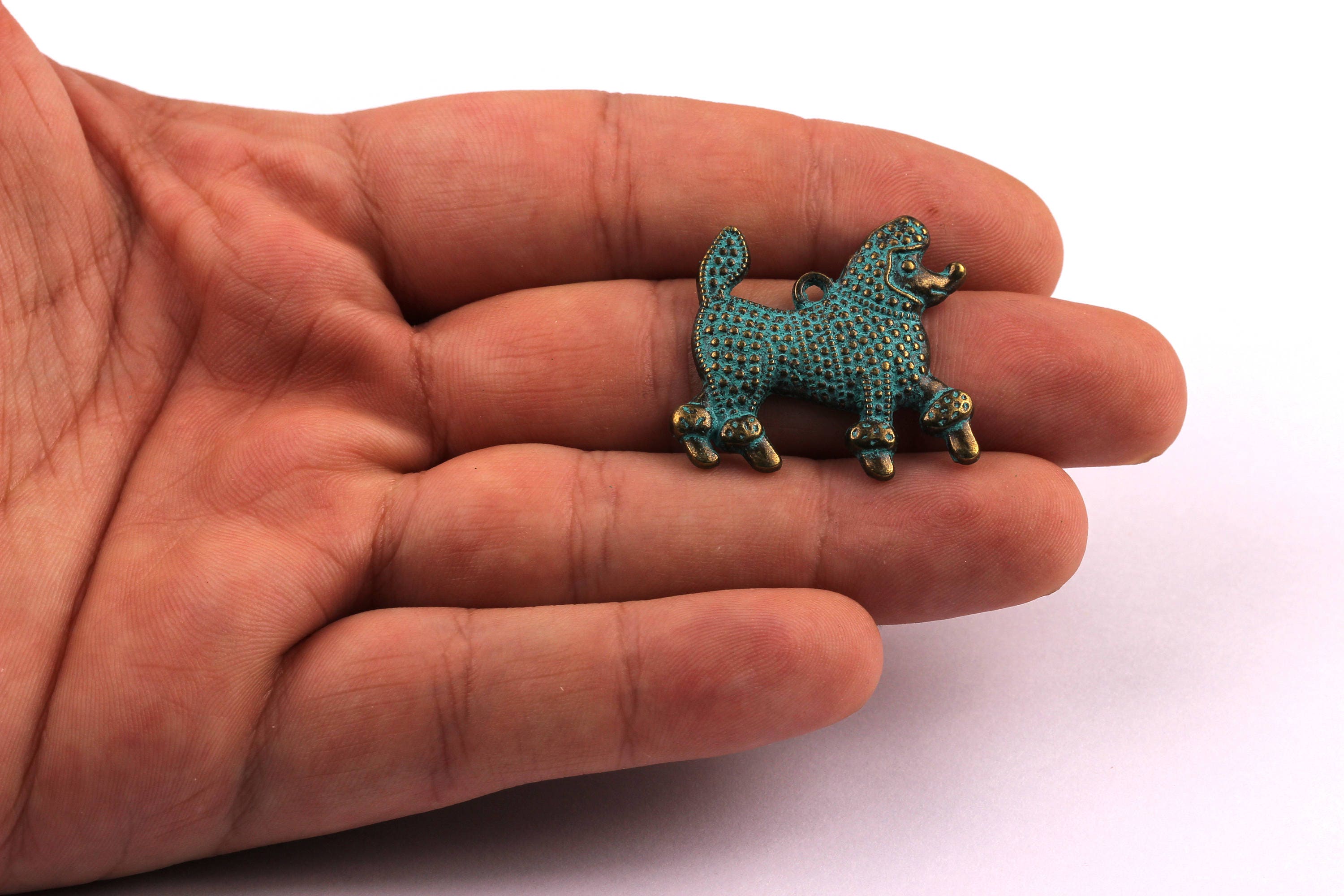 Faux Patina Pendant - Dog Shaped - Alloy Charms - Antique Bronze Tone Necklace - Zinc Alloy Beads - Jewelry Supplies - 28x30x2.5mm ZZ1022 - DOMEDBAZAAR