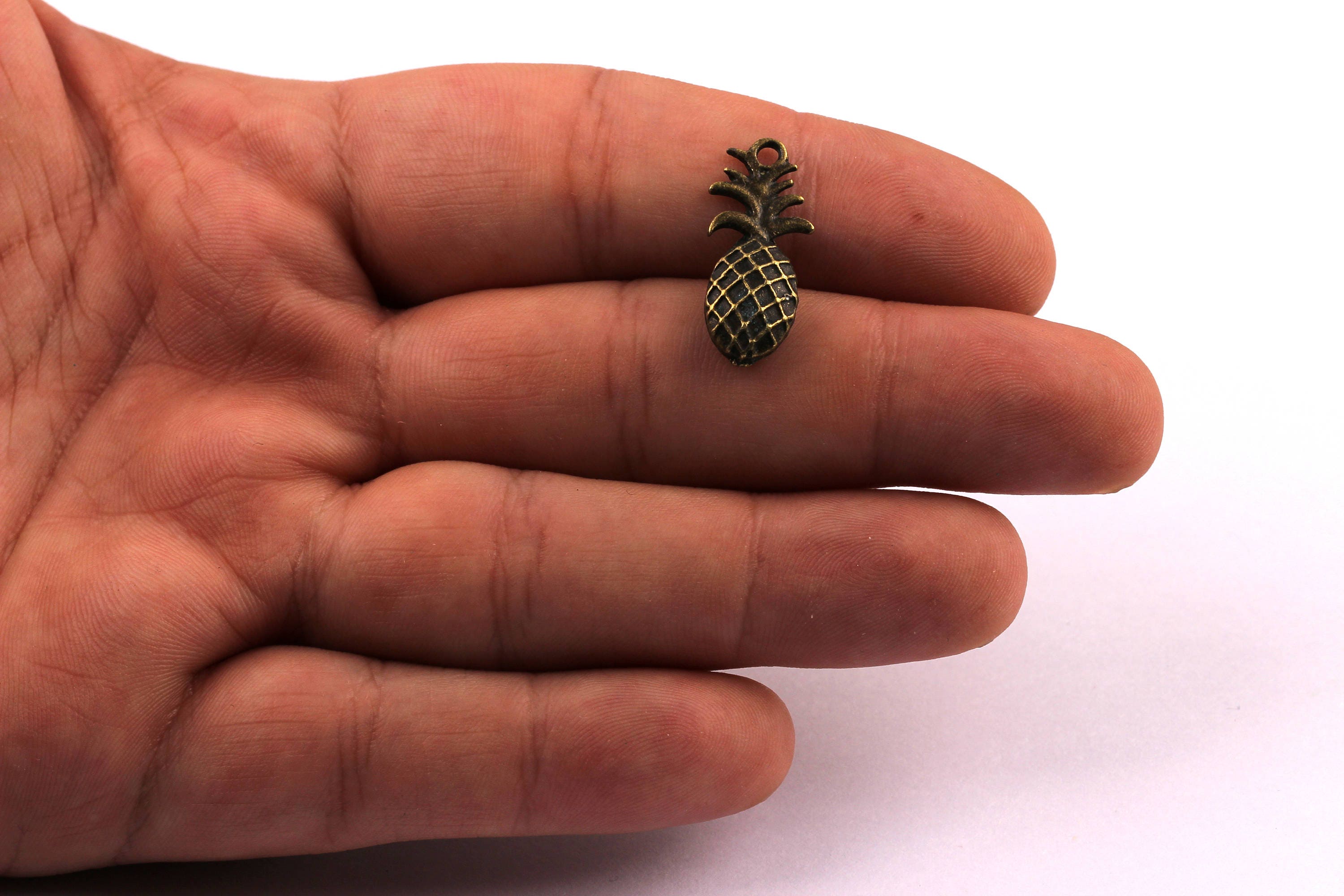 Zinc Alloy Pendant - Pineapple Shaped - Alloy Charms - Antique Bronze Tone Necklace - Zinc Alloy Beads - 23x9x4.5mm - ZZ1136 - DOMEDBAZAAR