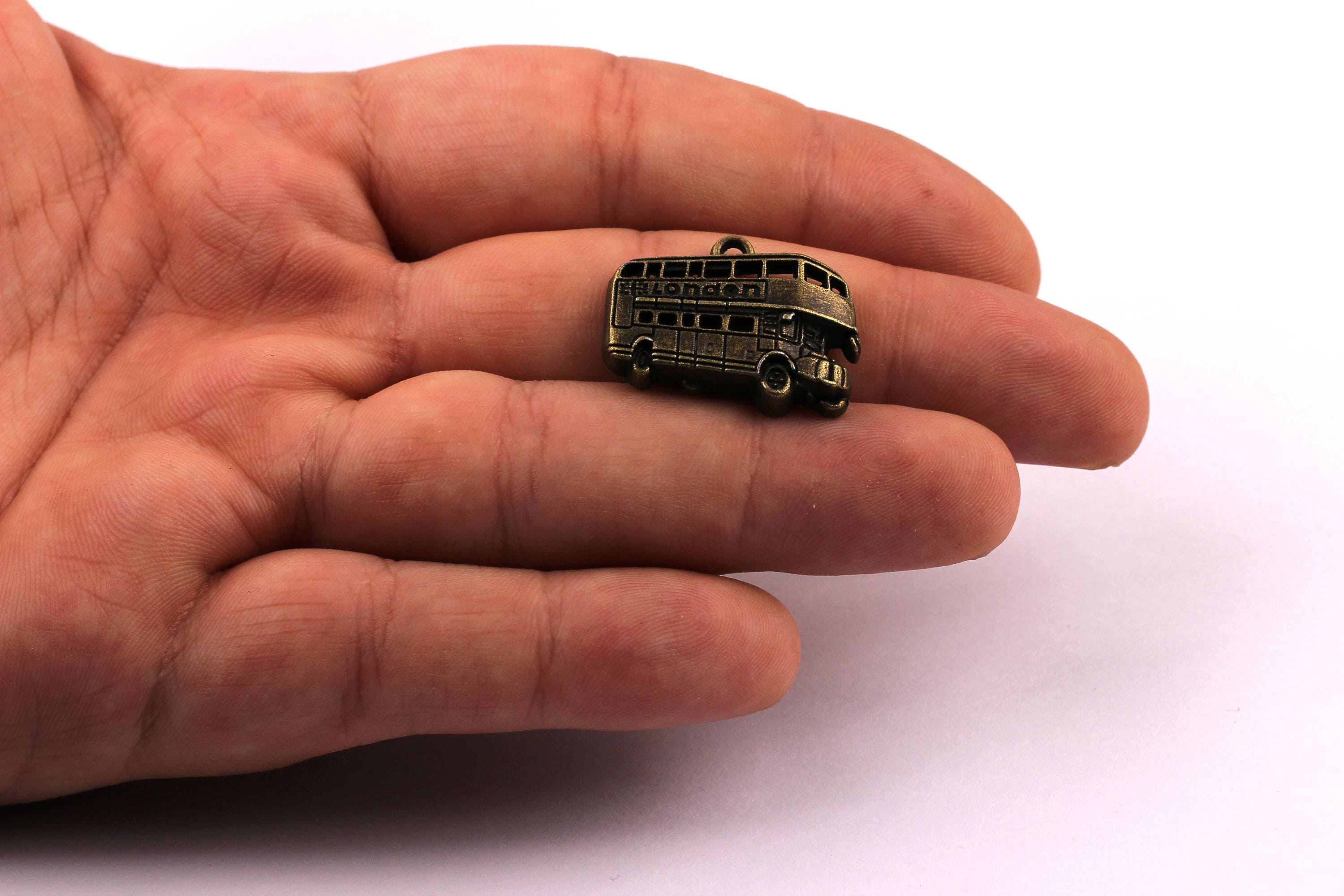 Zinc Alloy Pendant - Bus Shaped - Alloy Charms - Antique Bronze Tone Necklace - Zinc Alloy Beads - London Bus Pendant - 20x25x4.5mm ZZ1139 - DOMEDBAZAAR