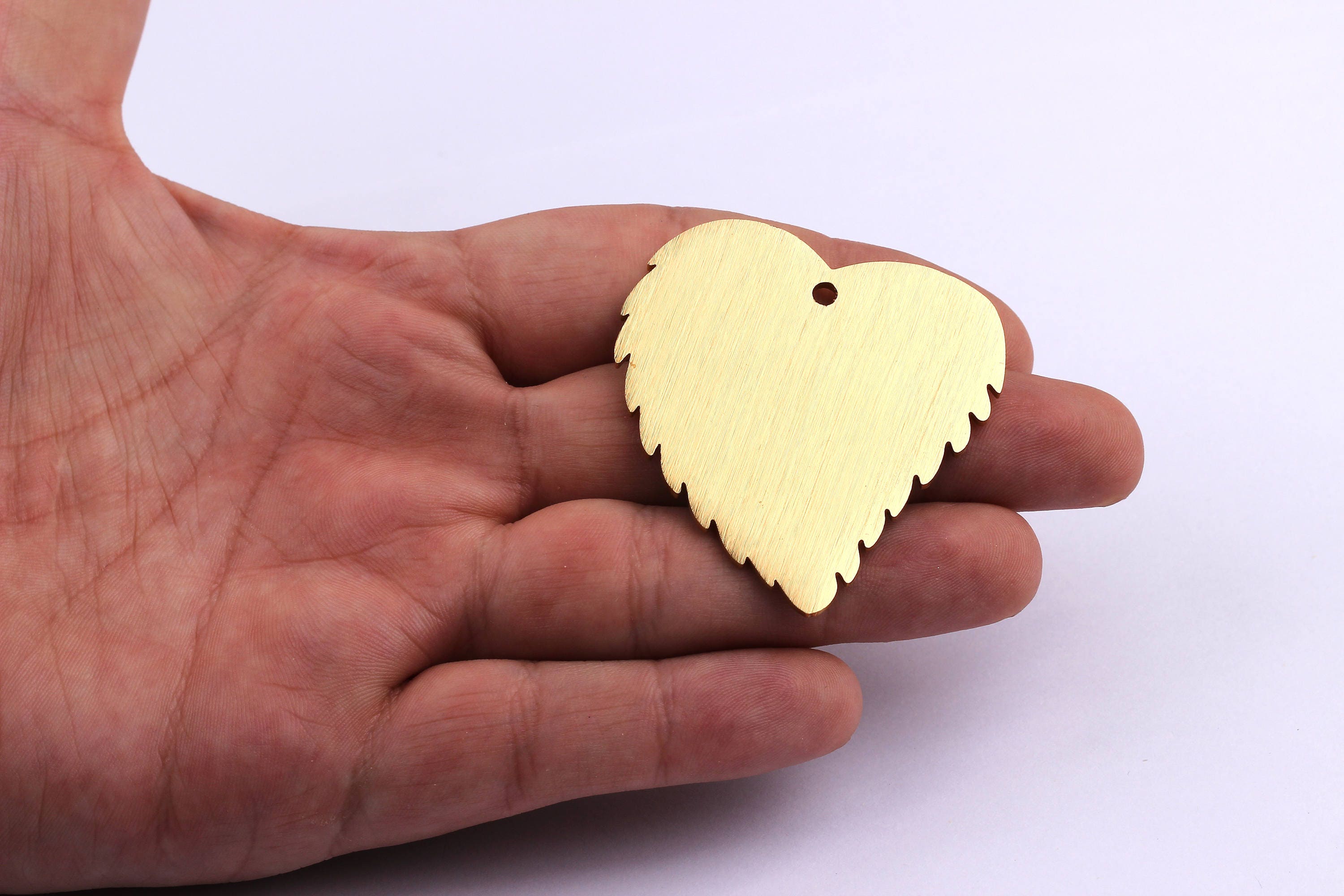 Aluminum Charms - Heart Shaped Pendant - Anodized Aluminium Charms - Wall Decor - Gold Tone - 51x45x2mm - AA1019 - DOMEDBAZAAR