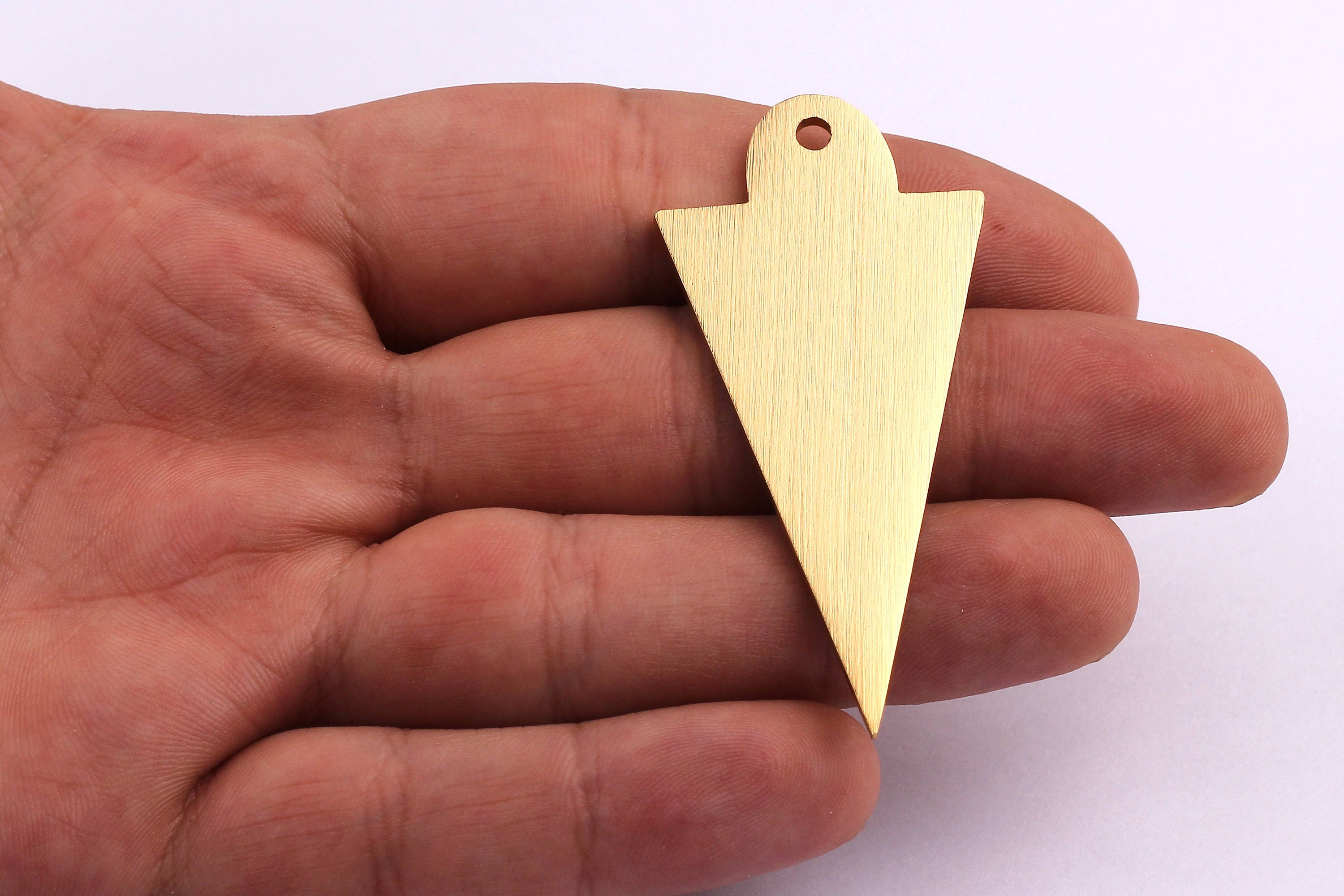 Aluminum Stamping Blank - Right Triangle Frame Shaped Pendant - Anodized Aluminium Charms - Wall Decor - Gold Tone - 59x27x2mm - AA1026 - DOMEDBAZAAR