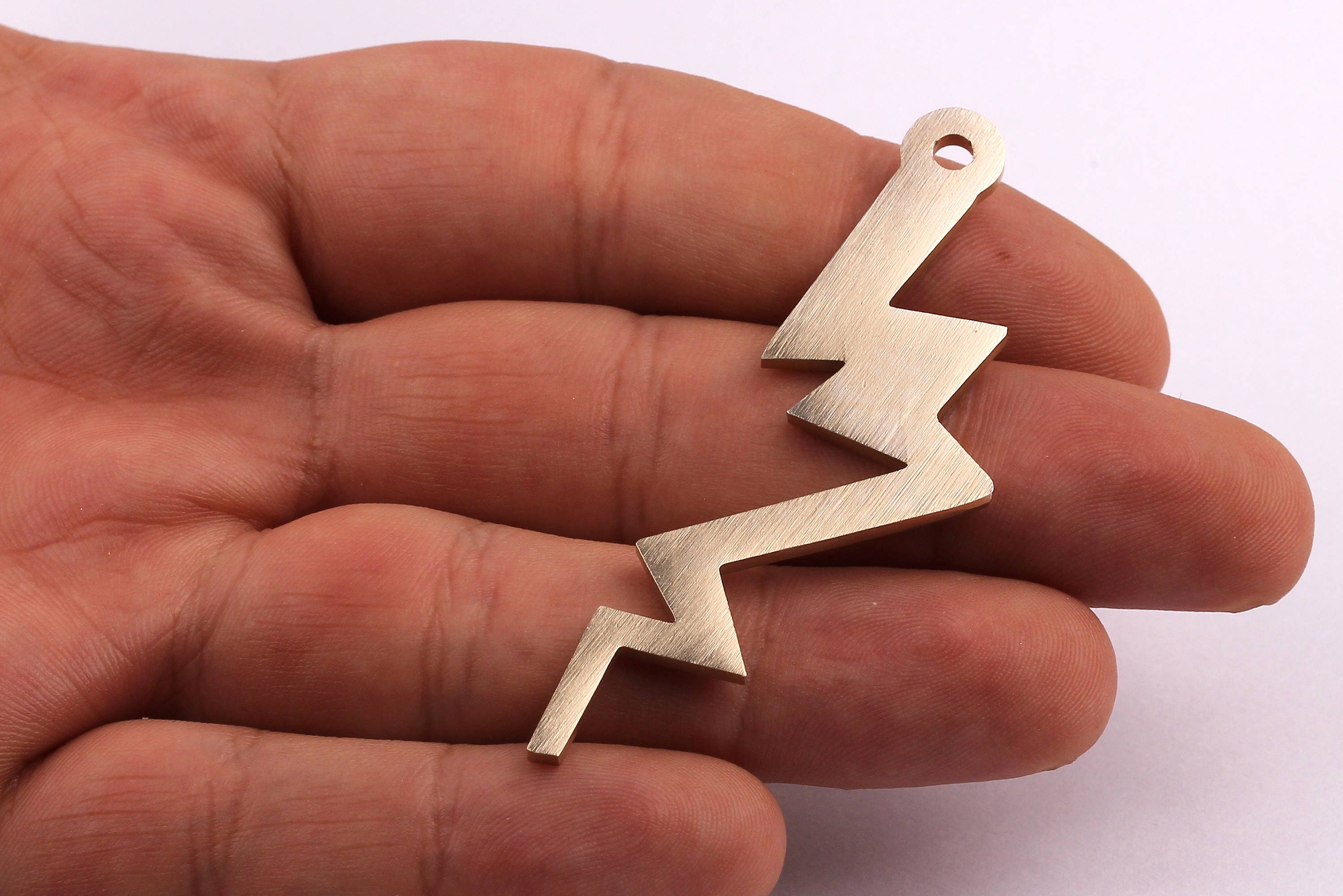 Aluminum Charms - Lightning Shaped Pendant - Anodized Aluminium Charms - Wall Decor - Gold Tone - 62x20x2mm - AA1034 - DOMEDBAZAAR