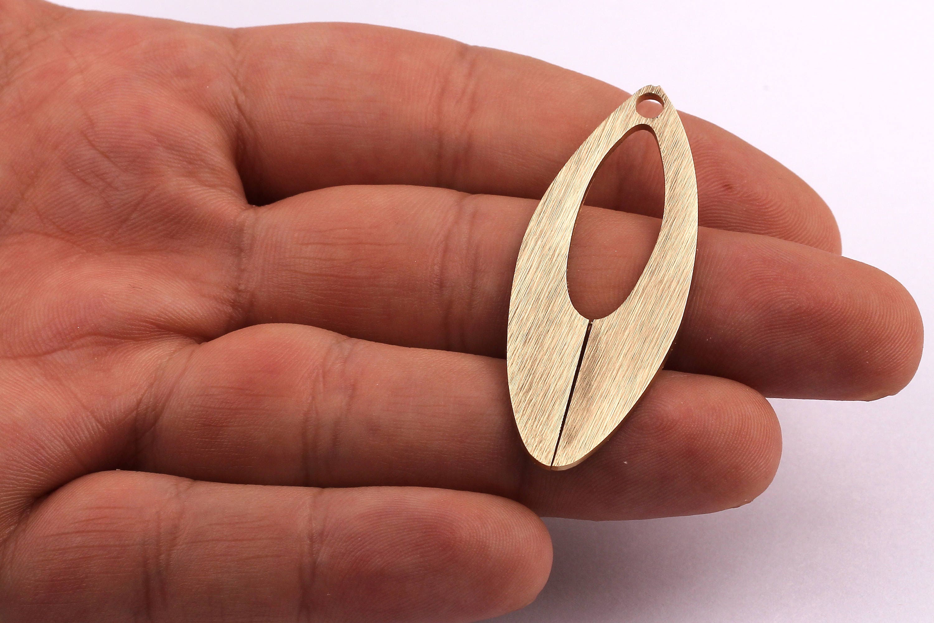 Aluminum Charms - Drop Shaped Pendant - Anodized Aluminium Charms - Wall Decor - Gold Tone - 47x19x1.5mm - AA1036 - DOMEDBAZAAR