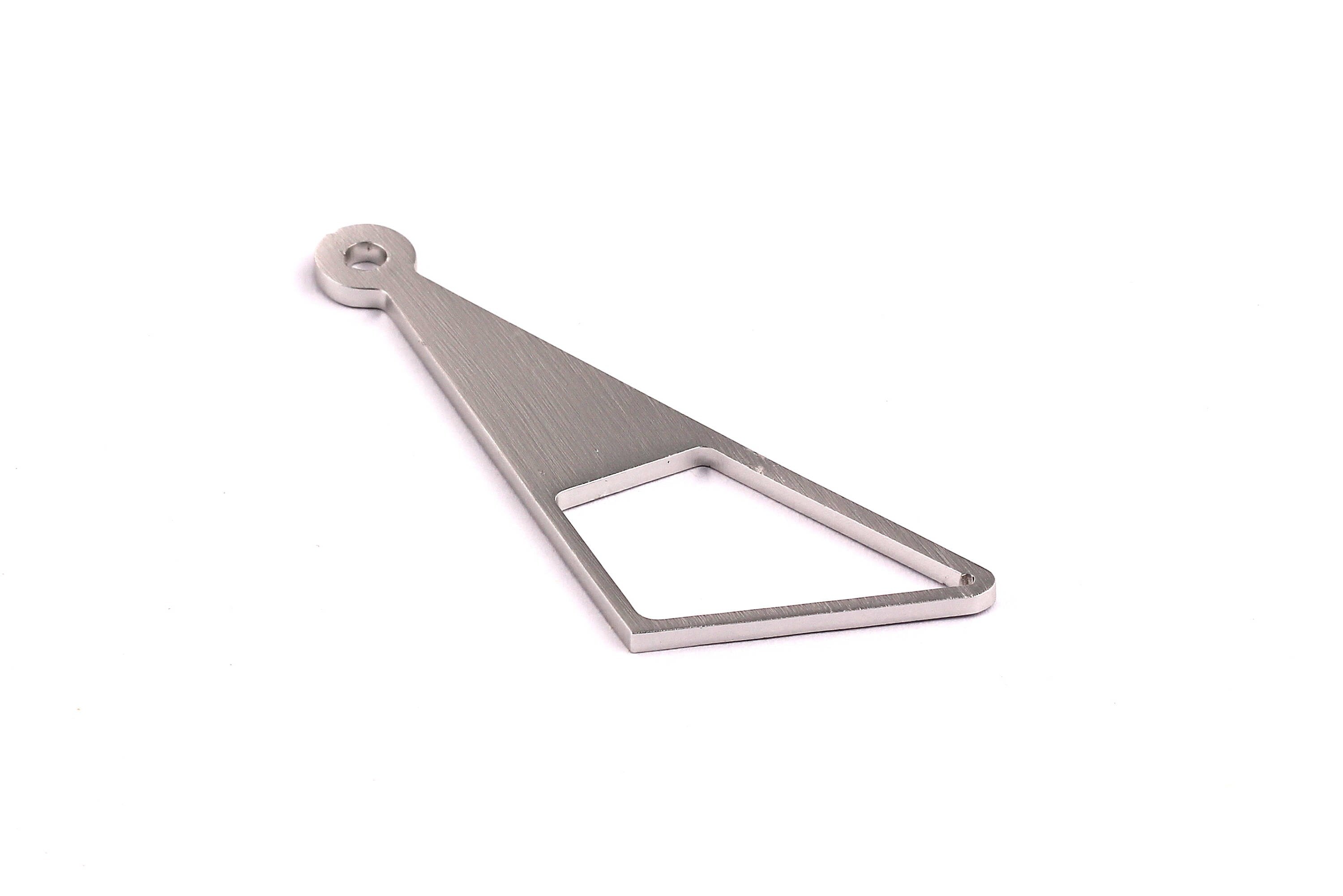 Aluminum Charms - Triangle Zipper Pull Shaped Pendant - Anodized Aluminium Charms - Wall Decor - Silver Tone - 65x27x2mm - AA1051 - DOMEDBAZAAR