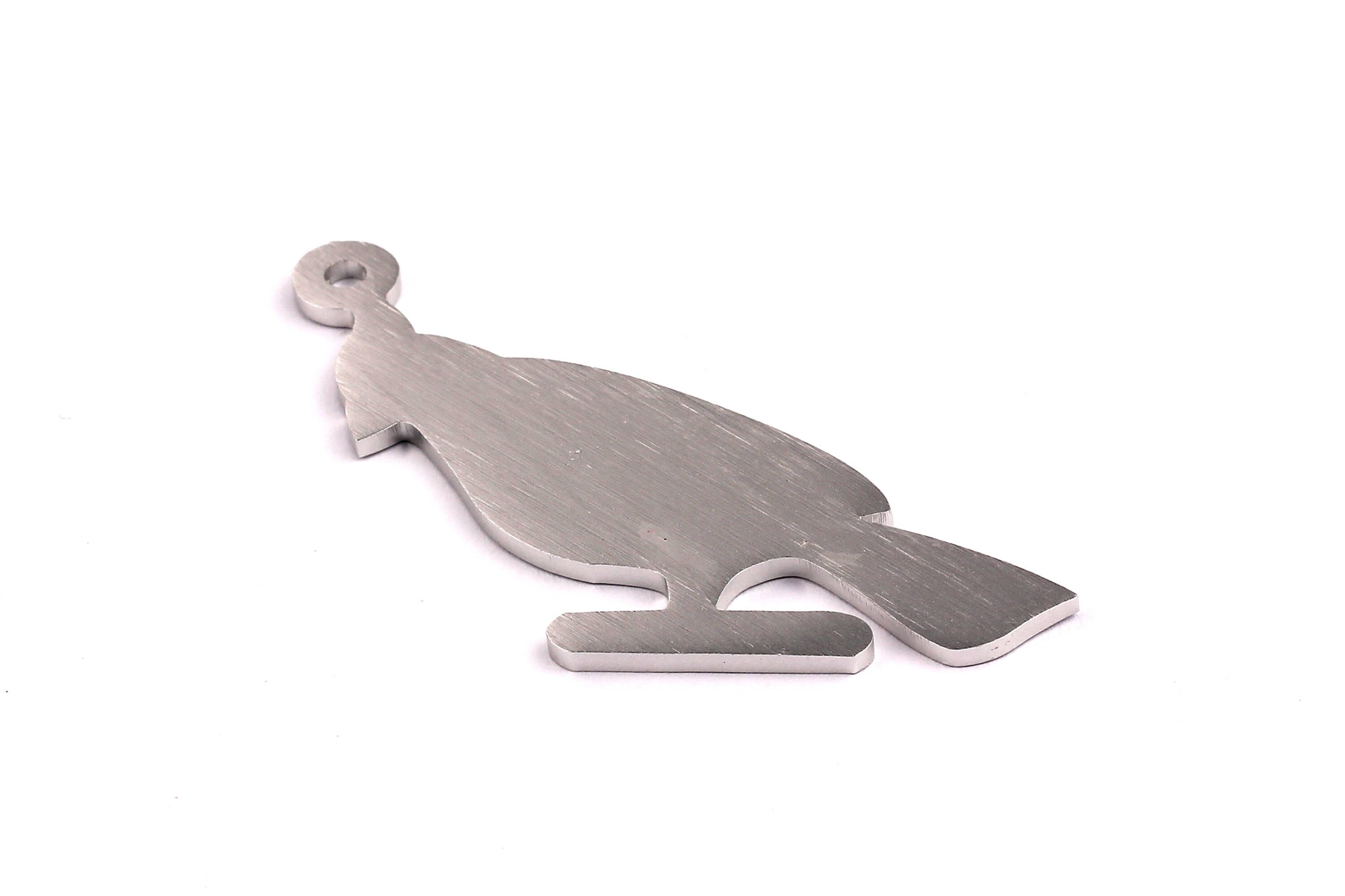 Aluminum Charms - Parrot Shaped Pendant - Anodized Aluminium Charms - Wall Decor - Silver Tone - 68x26x2mm - AA1052 - DOMEDBAZAAR