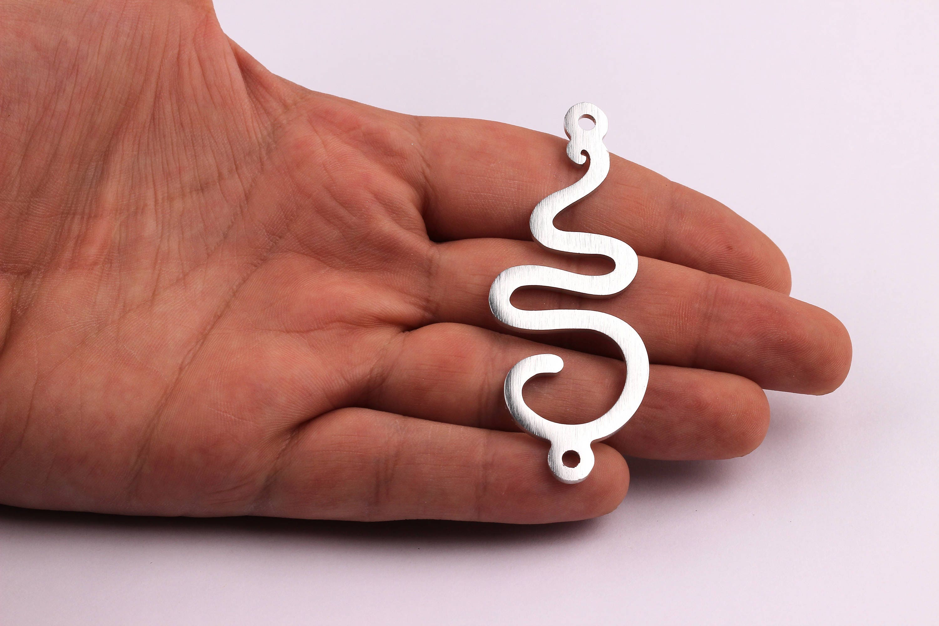 Aluminum Charms - Curled Shaped Pendant - Anodized Aluminium Charms - Wall Decor - Silver Tone - 71x25x1.9mm - AA1062 - DOMEDBAZAAR