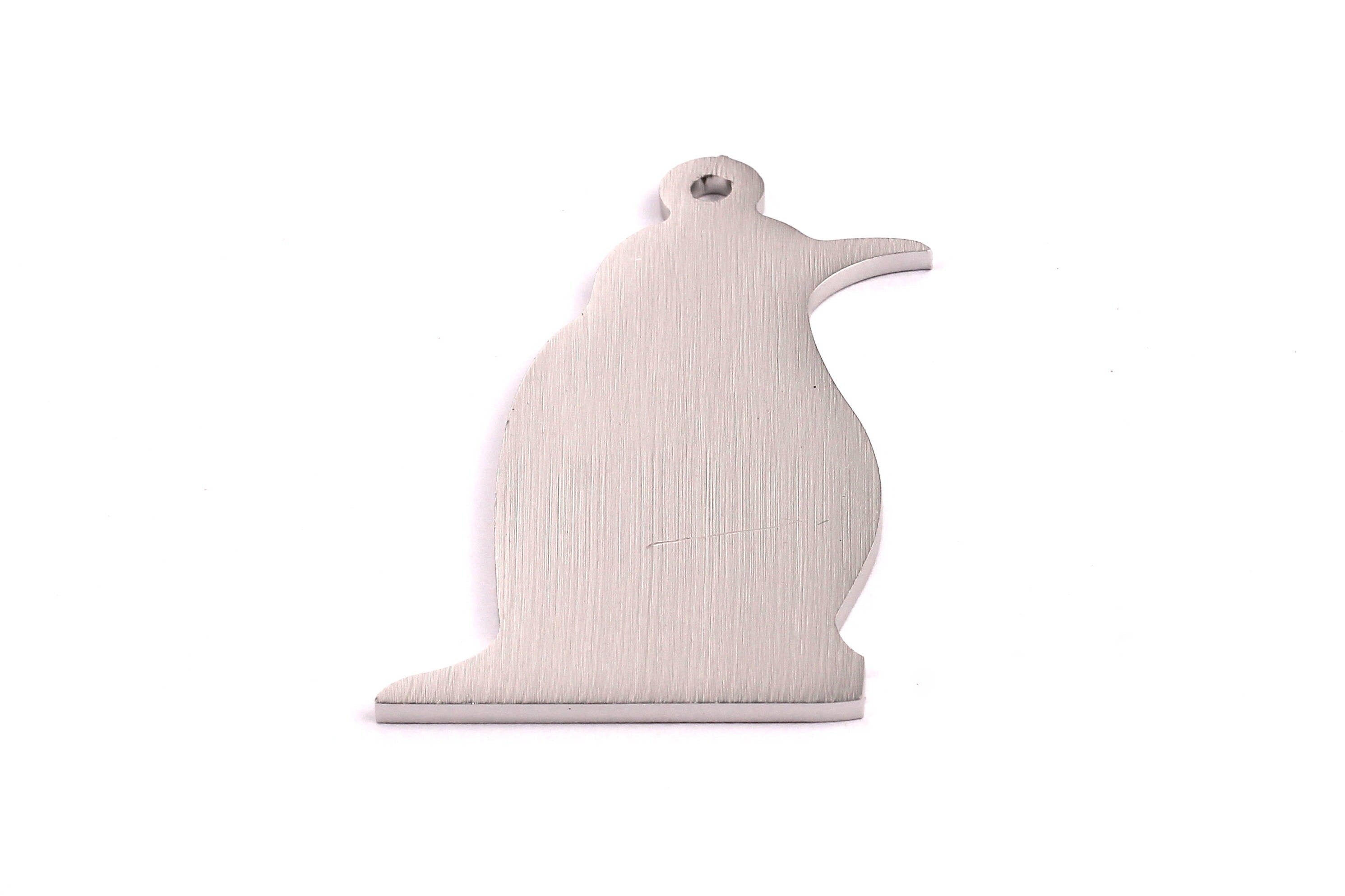 Aluminum Charms - Penguin Shaped Pendant - Anodized Aluminium Charms - Wall Decor - Silver Tone - 61x34x2mm - AA1063 - DOMEDBAZAAR
