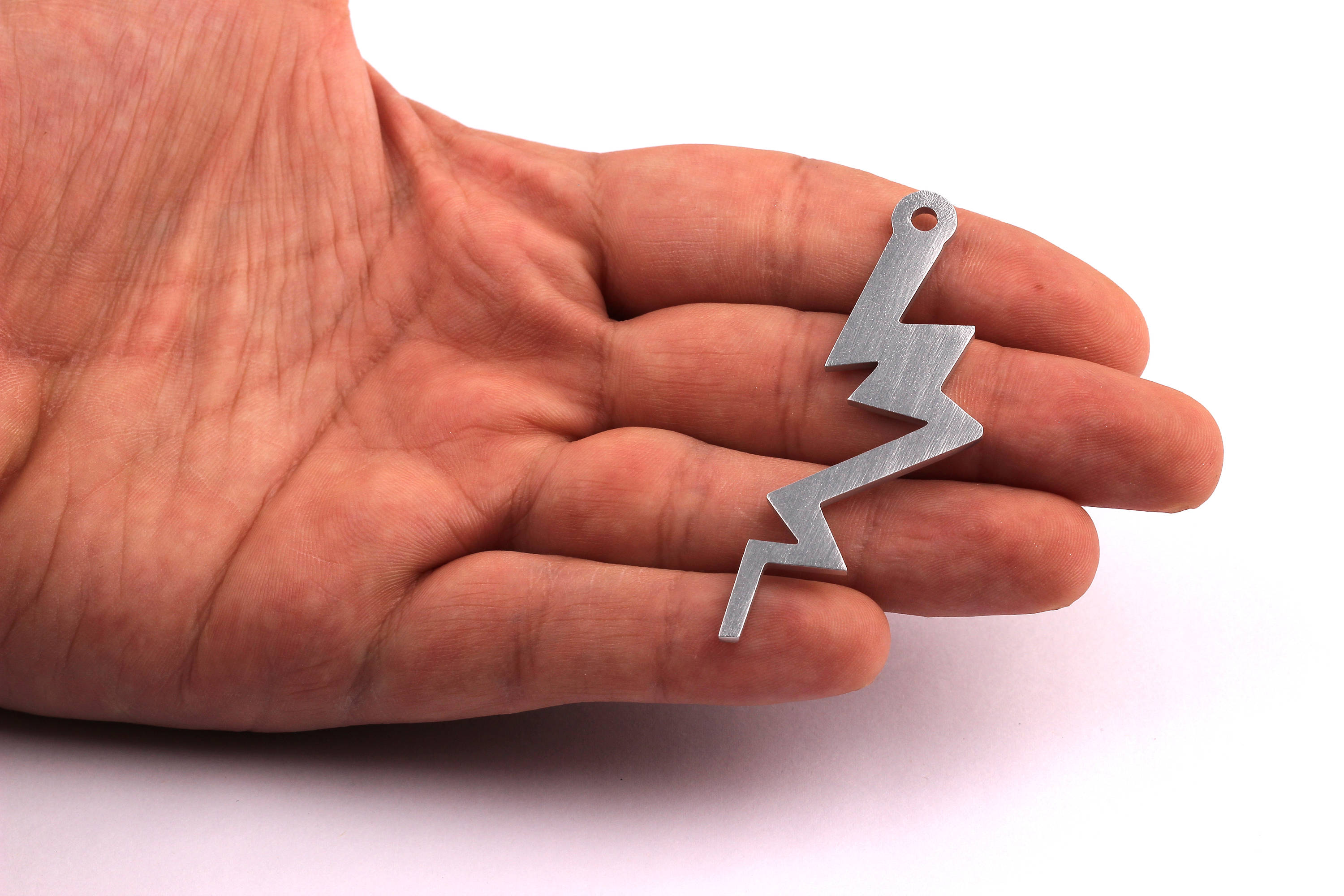 Aluminum Charms - Lightning Shaped Pendant - Anodized Aluminium Charms - Wall Decor - Silver Tone - 62x20x1.9mm - AA1067 - DOMEDBAZAAR