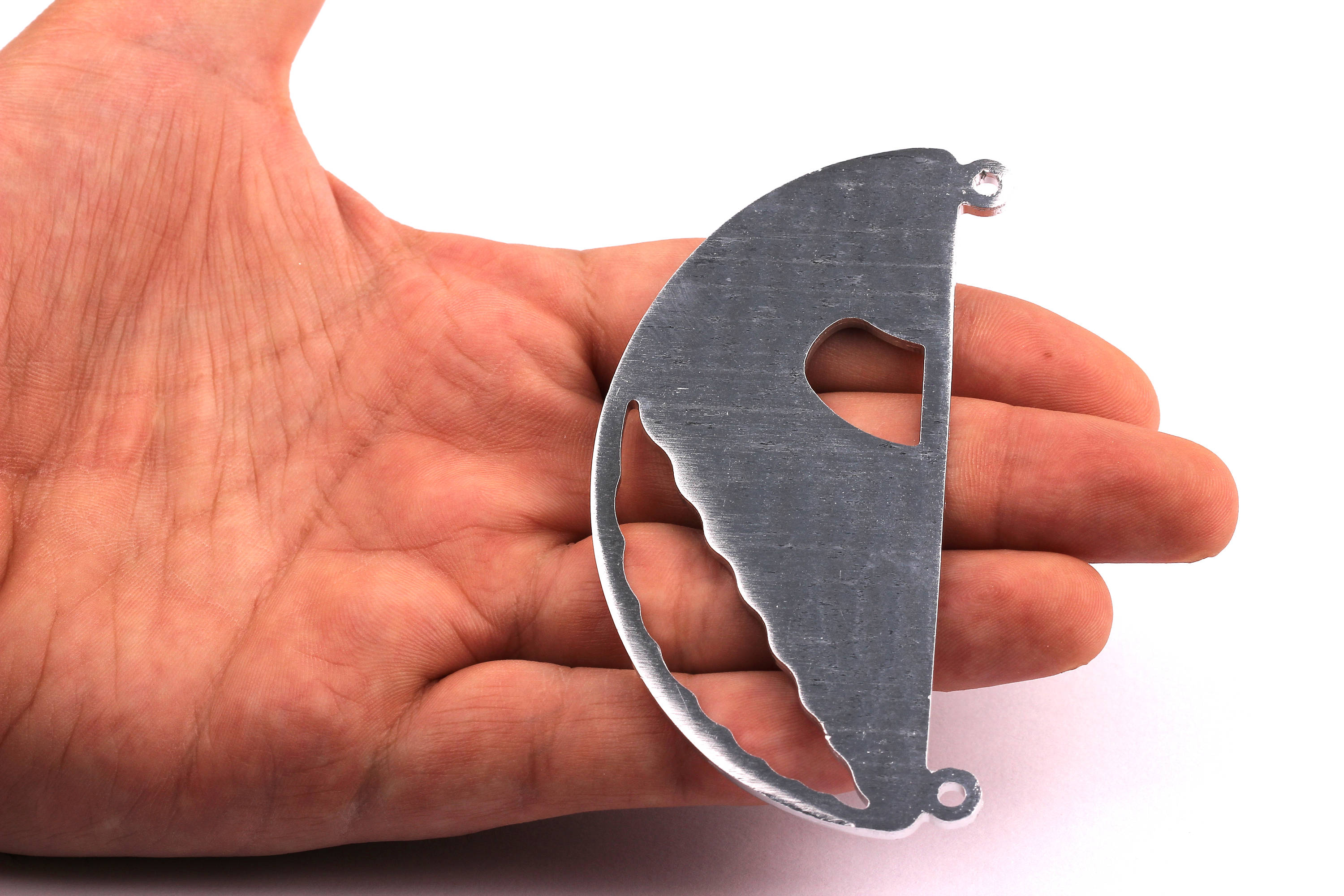 Aluminum Charms - Half Circle Shaped Pendant - Anodized Aluminium Charms - Wall Decor - Silver Tone - 40x90x2.5mm - AA1080 - DOMEDBAZAAR