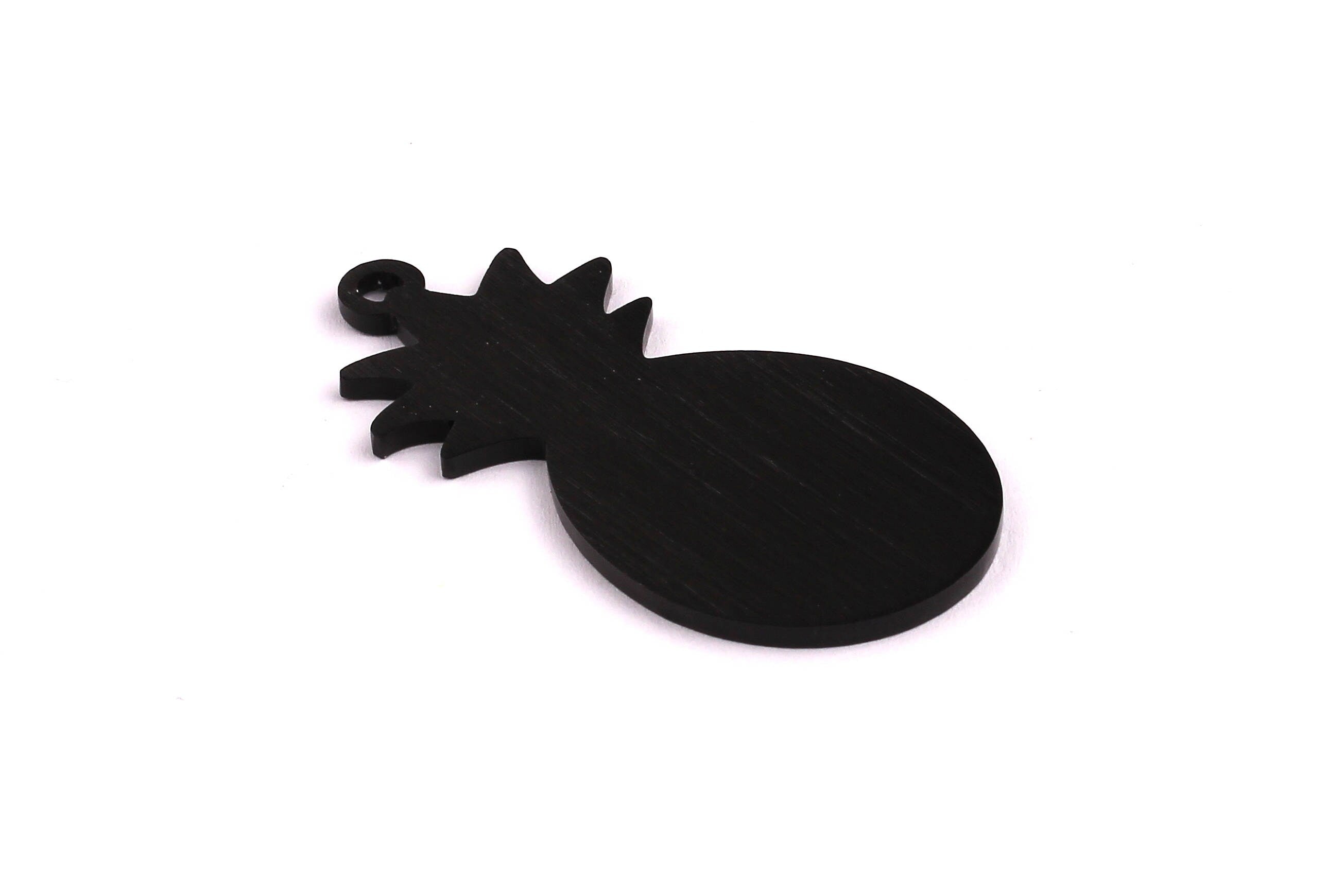 Aluminum Charms - Pineapple Pendant - Anodized Aluminium Charms - Wall Decor - Black Tone - 50x25x2mm - AA1090 - DOMEDBAZAAR