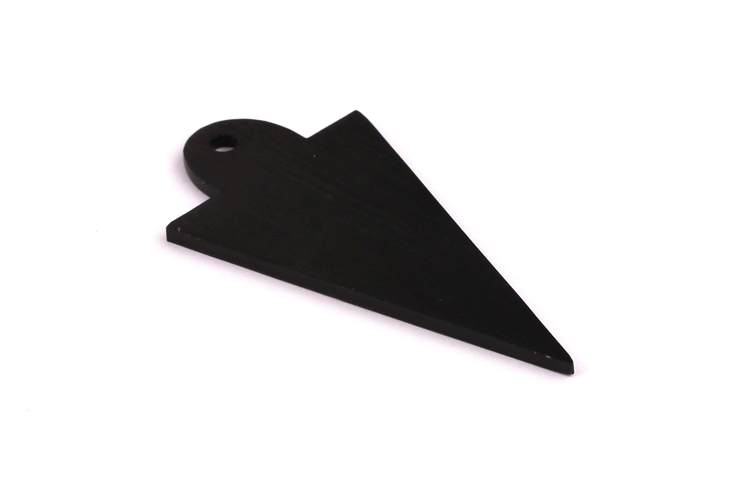 Aluminum Stamping Blank - Right Triangle Frame Shaped Pendant - Anodized Aluminium Charms - Wall Decor - Black Tone - 58x27x2mm - AA1099 - DOMEDBAZAAR