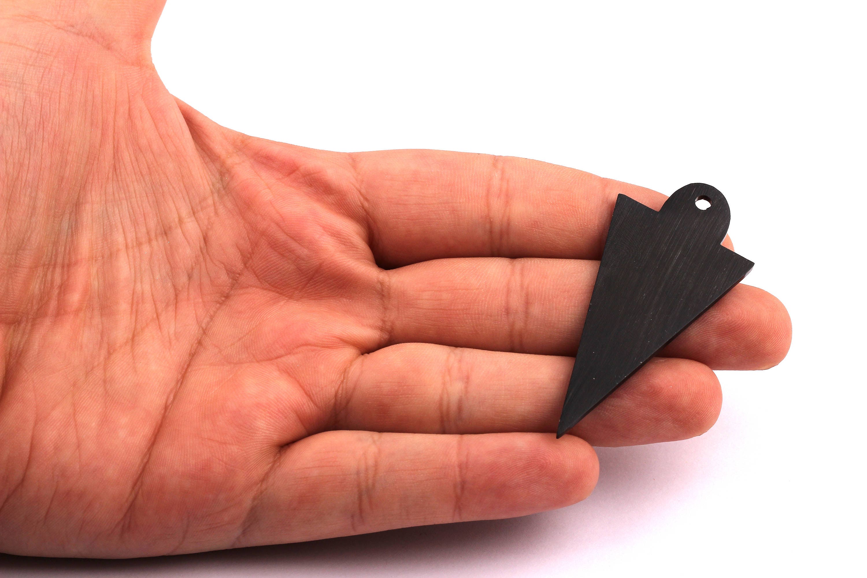 Aluminum Stamping Blank - Right Triangle Frame Shaped Pendant - Anodized Aluminium Charms - Wall Decor - Black Tone - 58x27x2mm - AA1099 - DOMEDBAZAAR