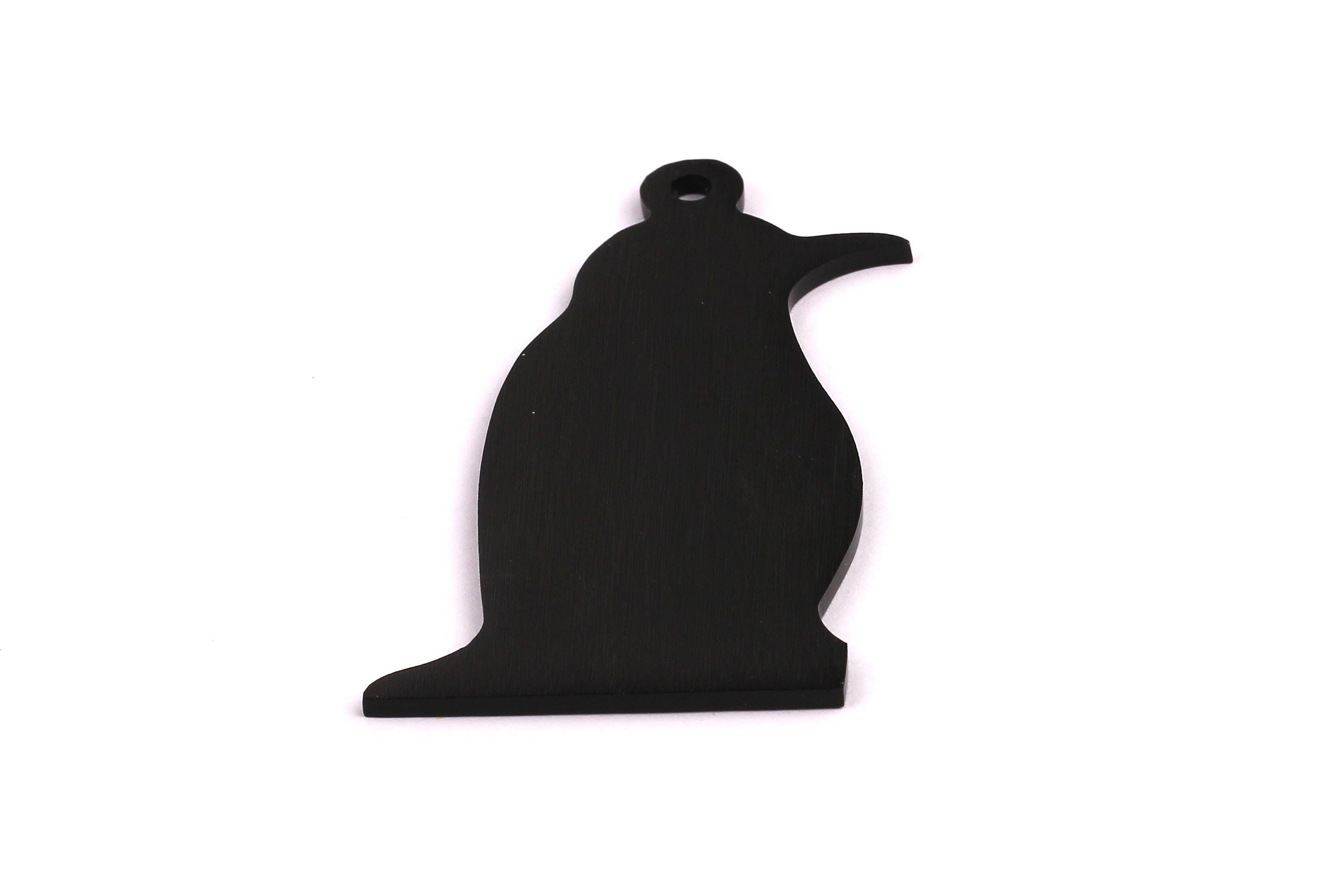 Aluminum Charms - Penguin Shaped Pendant - Anodized Aluminium Charms - Wall Decor - Black Tone - 61x34x2mm - AA1100 - DOMEDBAZAAR