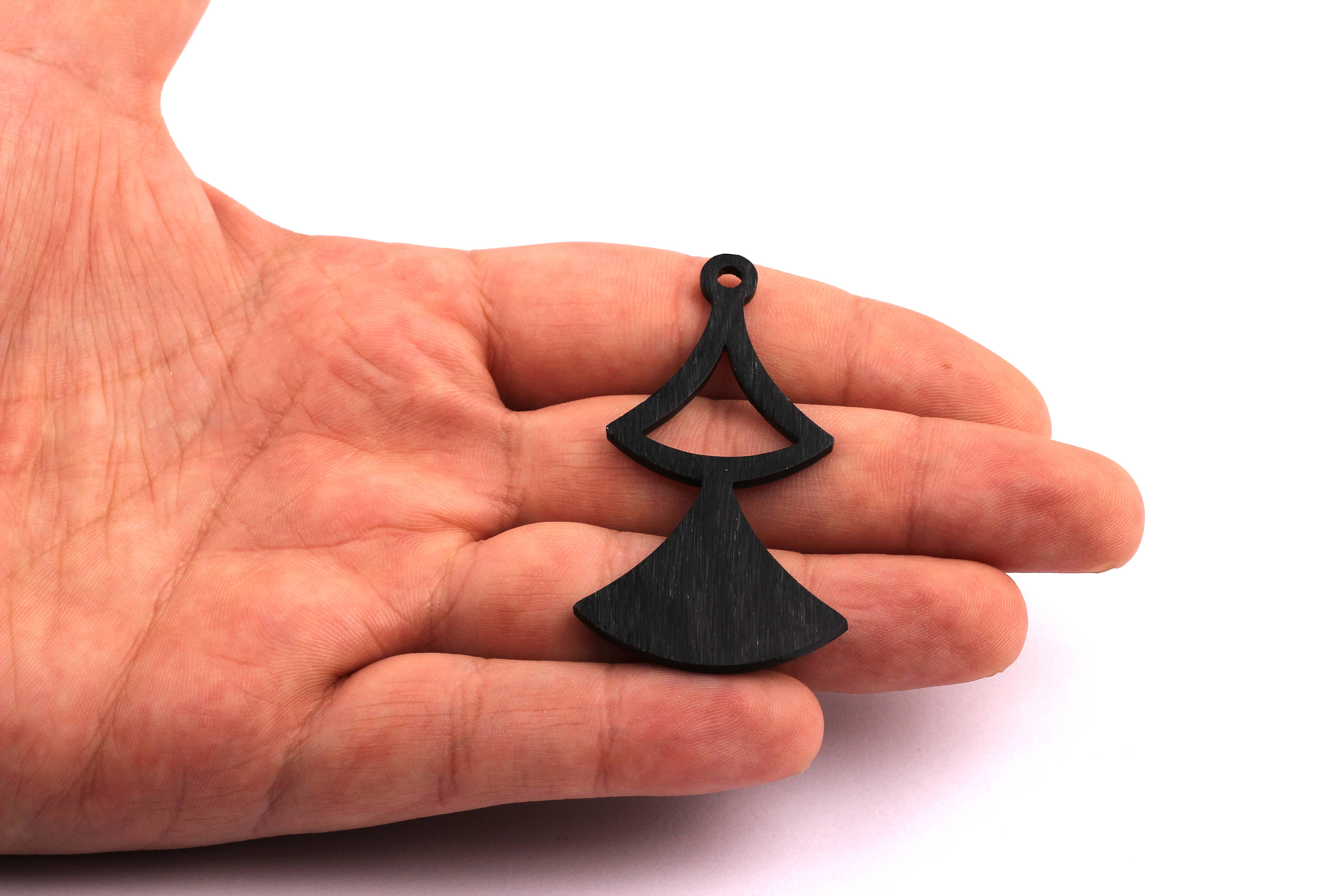 Aluminum Charms - Double Triangle Shaped Pendant - Anodized Aluminium Charms - Wall Decor - Black Tone - 56x31x2mm - AA1105 - DOMEDBAZAAR