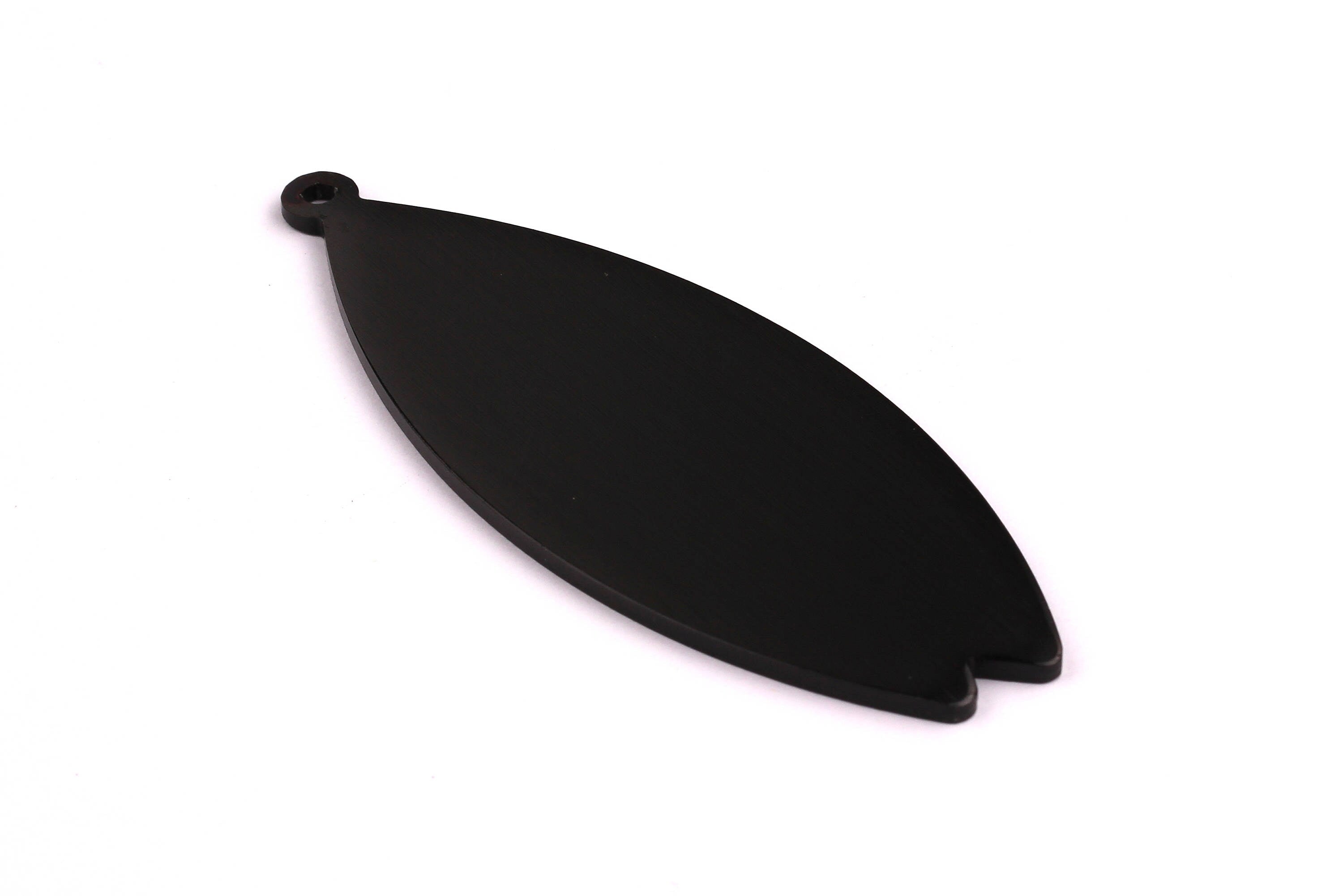 Aluminum Stamping Blank - Leaf Shaped Pendant - Anodized Aluminium Charms - Wall Decor - Black Tone - 97x35x2.5mm - AA1111 - DOMEDBAZAAR