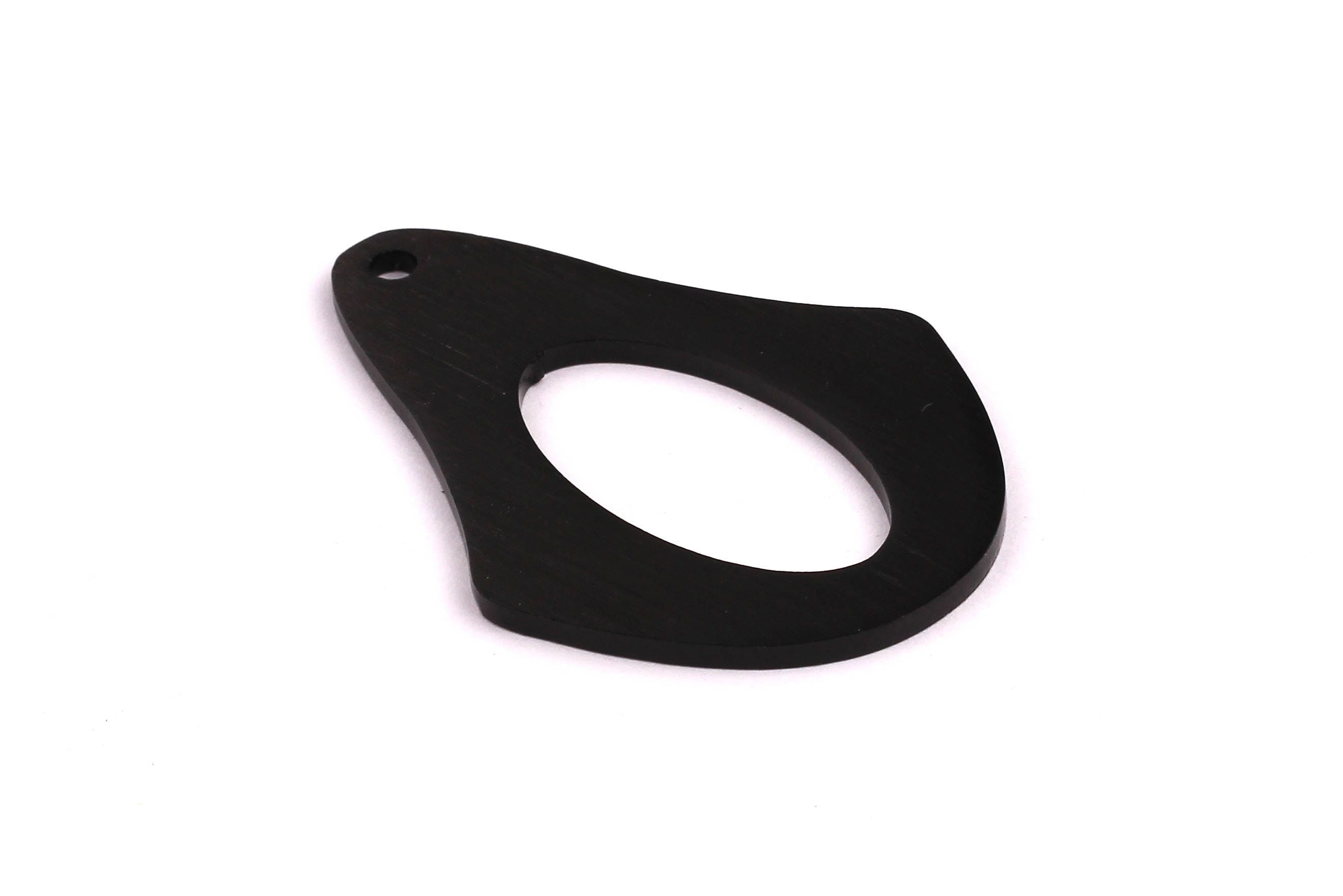 Aluminum Charms - Ellipse Hole Frame Shaped Pendant - Anodized Aluminium Charms - Wall Decor - Black Tone -54x38x2mm - AA1113 - DOMEDBAZAAR