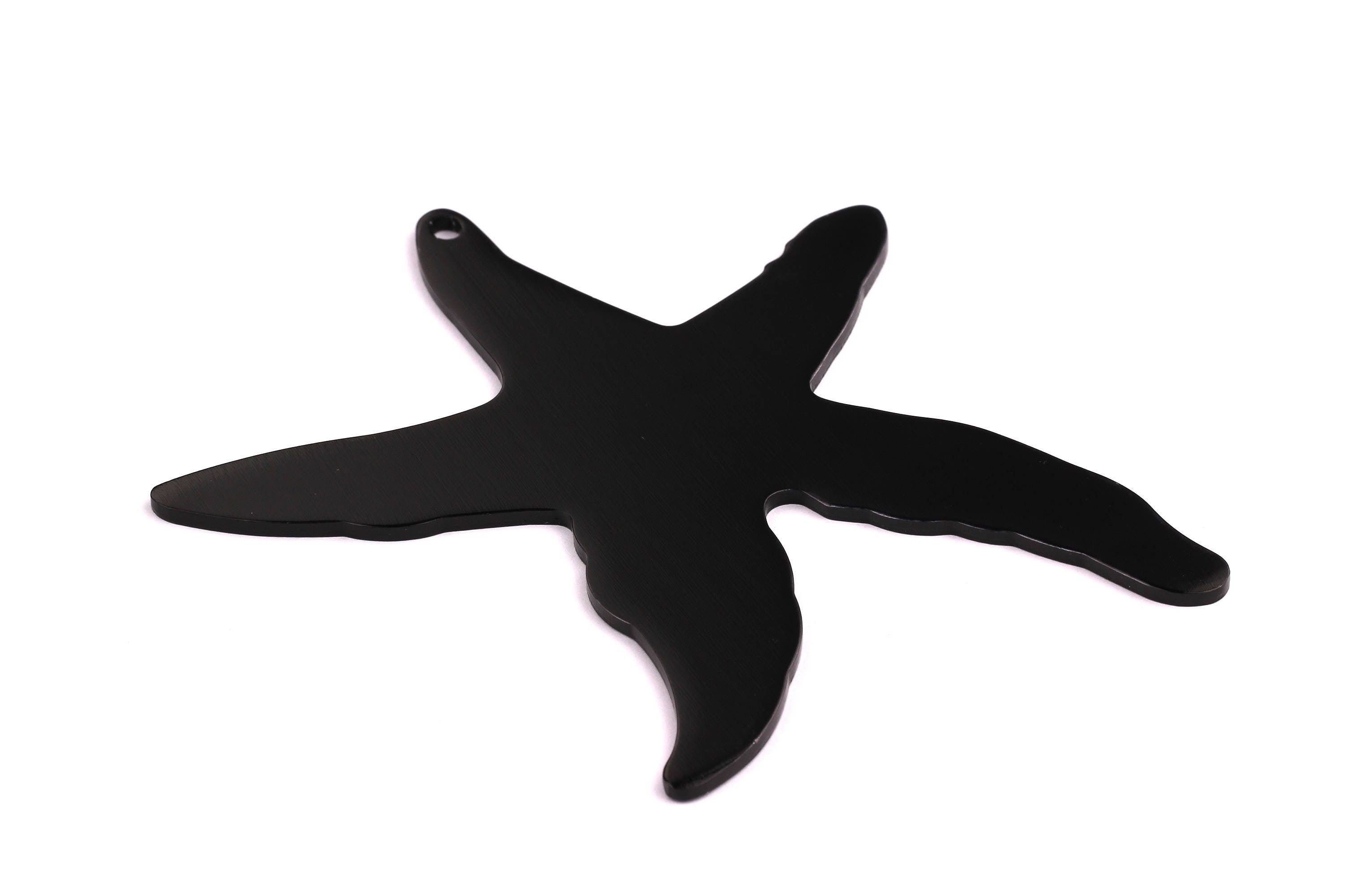 Aluminum Charms - Star Shaped Pendant - Anodized Aluminium Charms - Wall Decor - Black Tone - 127x110x2.5mm - AA1129 - DOMEDBAZAAR