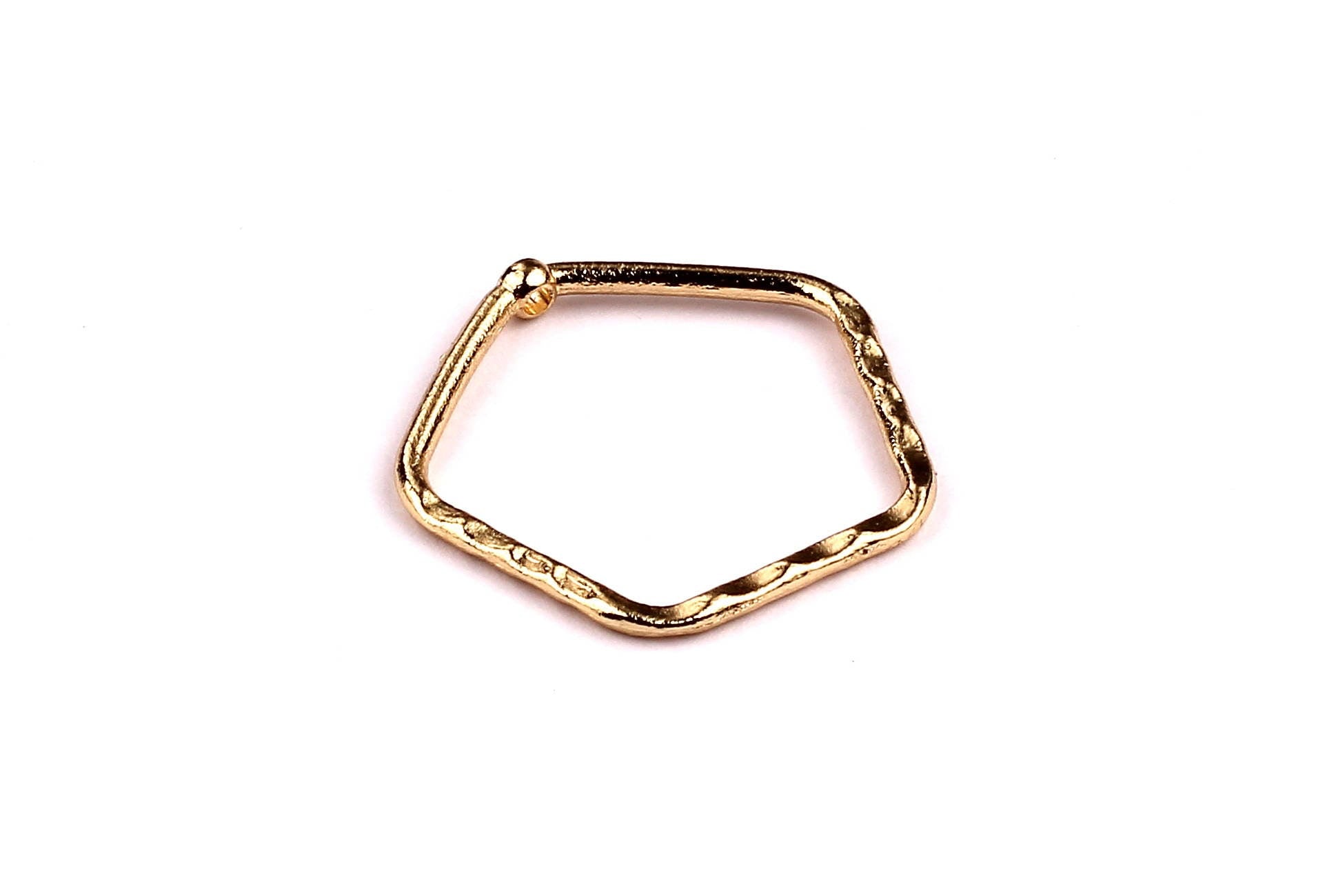 Pentagon Shaped Charms- Zinc Alloy Earring Findings - Gold Tone - Alloy Pendant for Necklace - Jewelry Supplies - 25x25x1.7mm - ZZ1154 - DOMEDBAZAAR