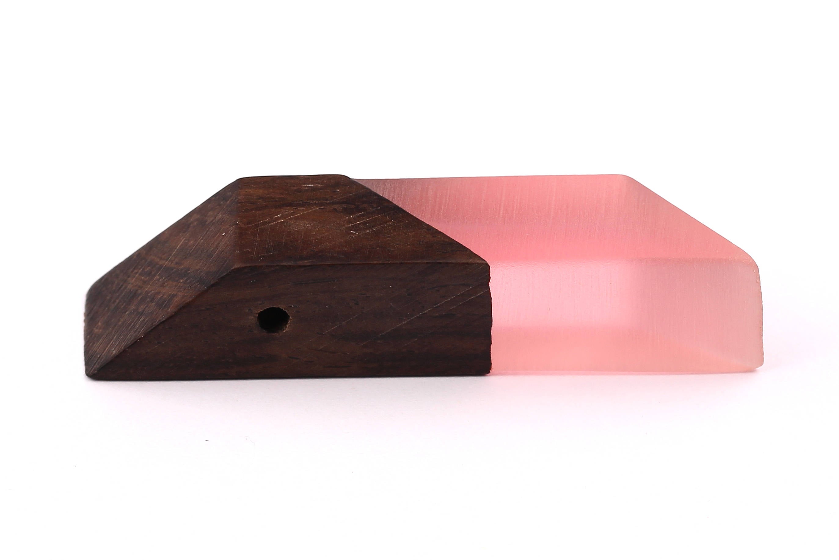 Wood Resin Pendant - Natural Monzo Wooden Charms - Pink Epoxy Resin Necklace - Jewelry Supplies - Wooden Beads - 60x14x14mm - BB1009 - DOMEDBAZAAR