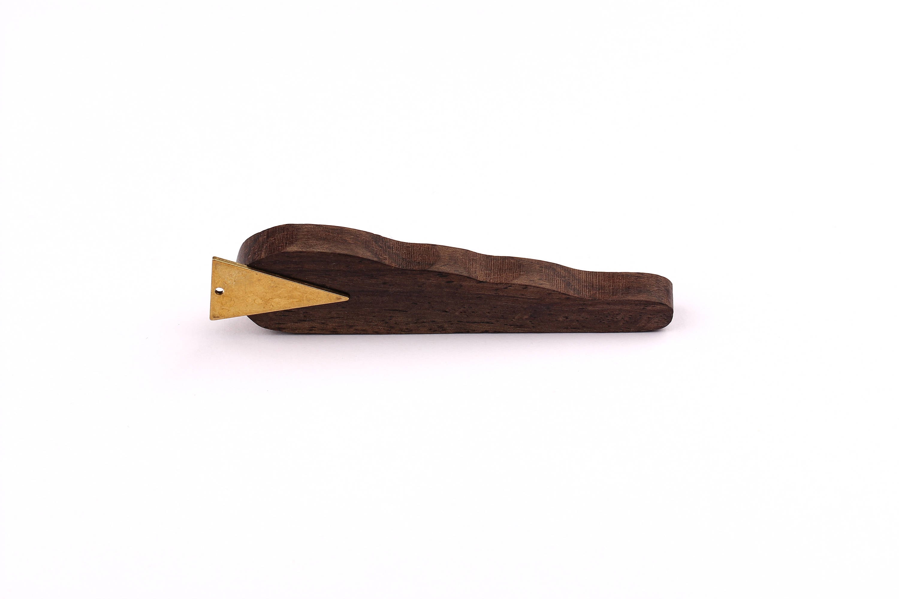 Monzo Wood Pendant - Natural Wooden Charms for Necklace - Raw Brass - Jewelry Supplies - Wooden Beads - 75x17x8mm - BB1012 - DOMEDBAZAAR