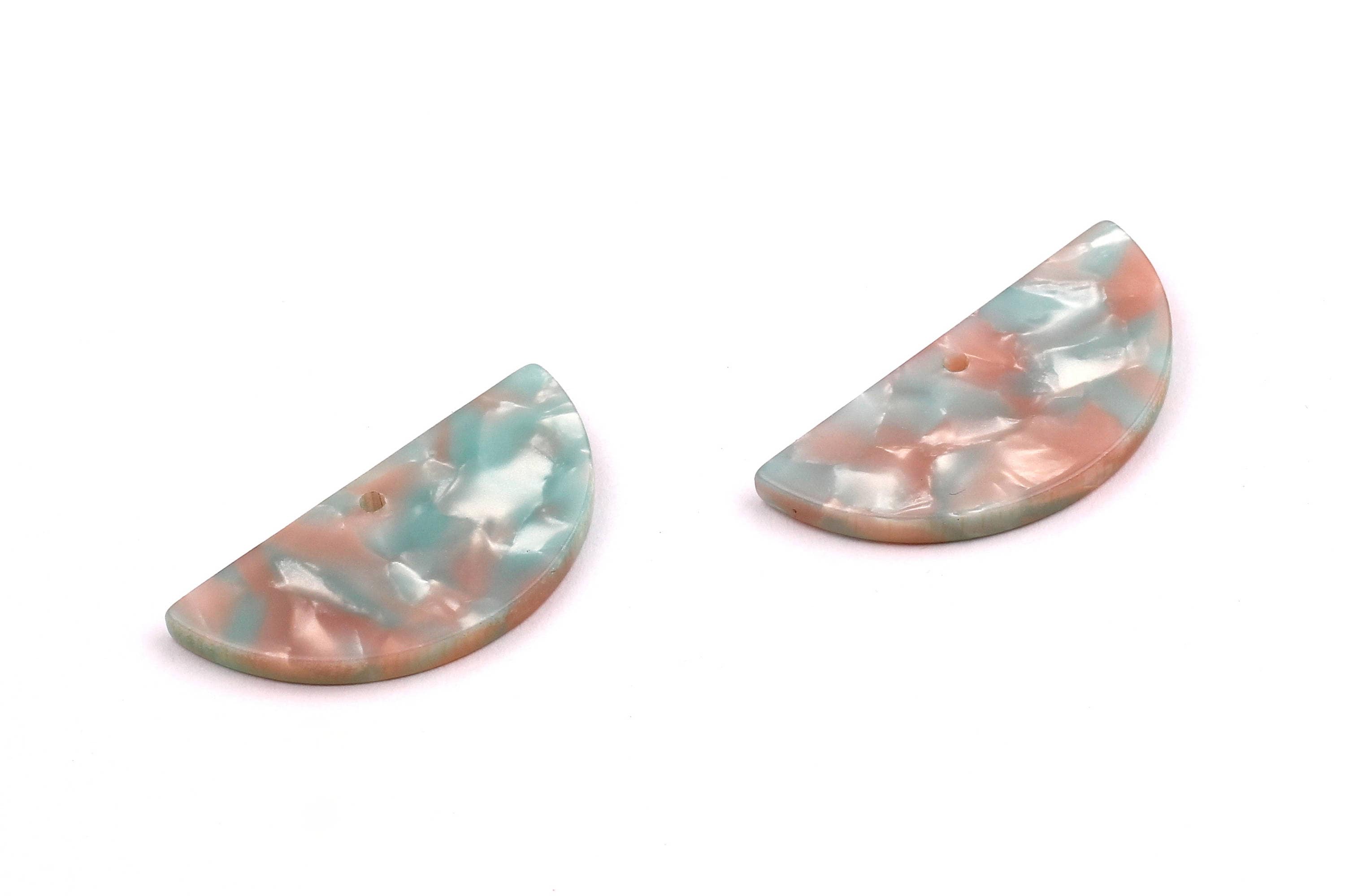 Acetate Semicircle Charms - Semicircle Pendant - Earring Findings - Jewelry Supplies - Earring Findings - 33.5x16.5x2.6mm - AC1006B - DOMEDBAZAAR