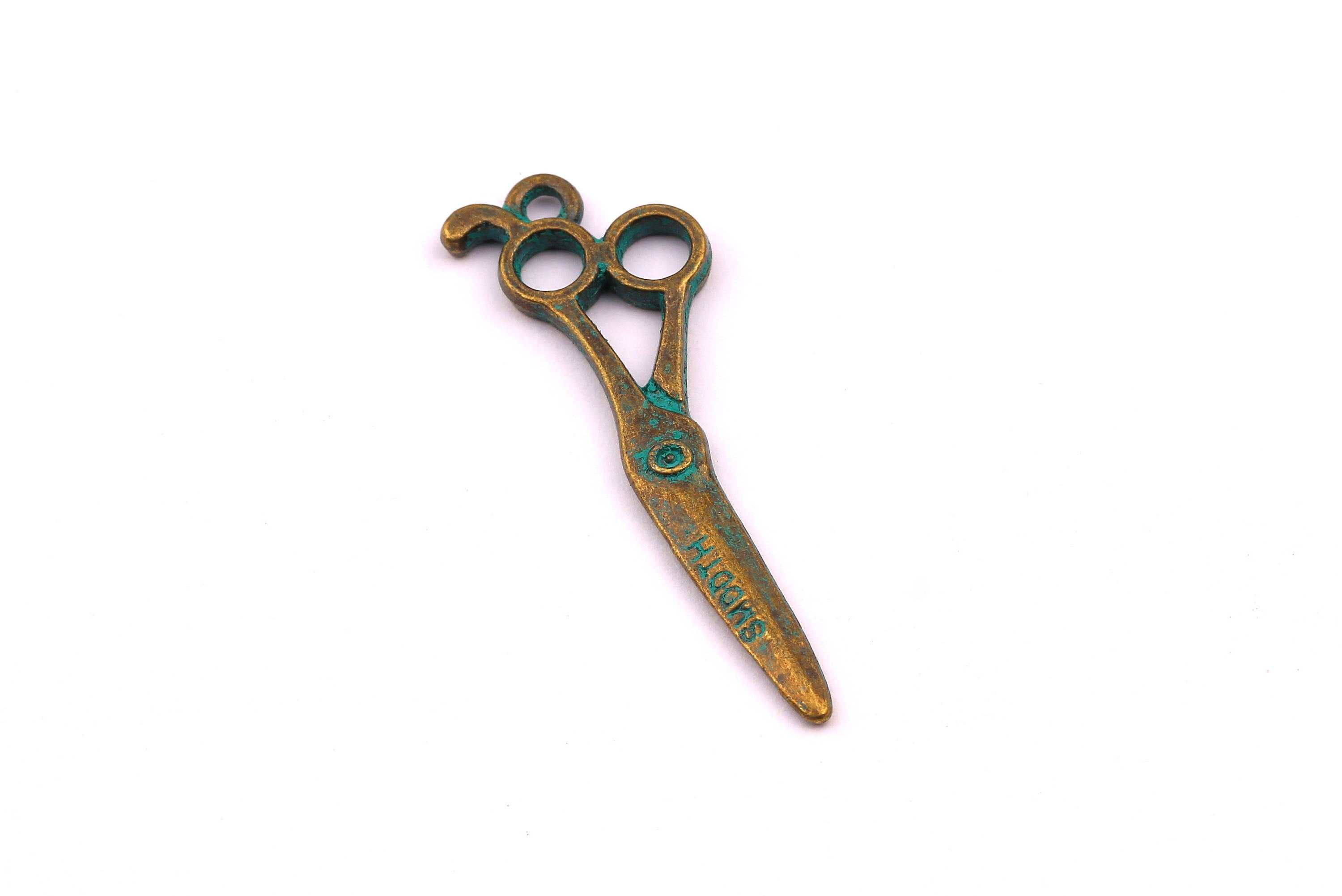 Faux Patina Pendant - Scissors Shaped - Alloy Charms - Antique Bronze Tone Necklace - Zinc Alloy Beads - Jewelry Supplies - 40x10x2mm ZZ1040 - DOMEDBAZAAR