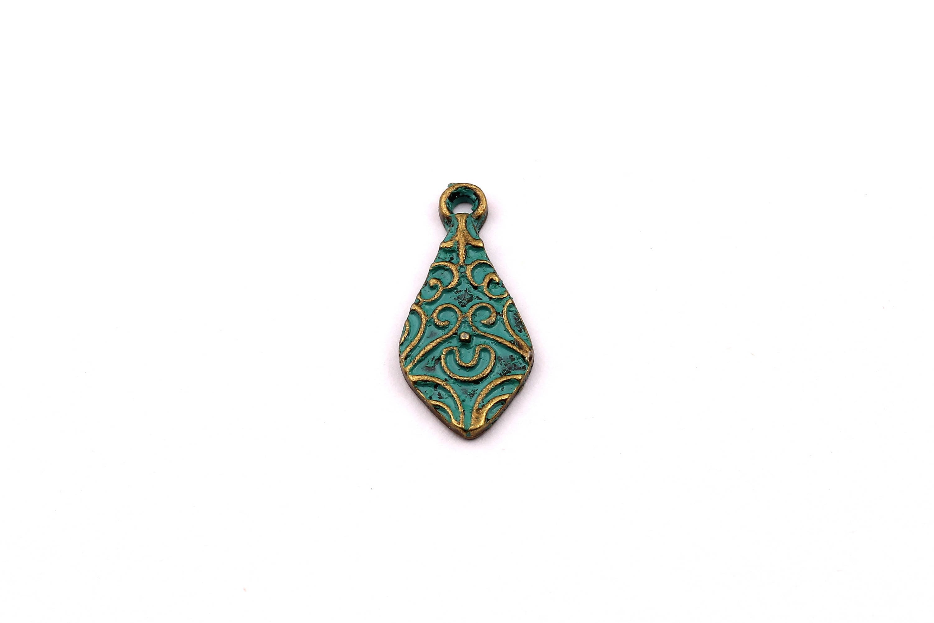 Faux Patina Pendant - Necktie Shaped - Alloy Charms - Antique Bronze Tone Necklace - Zinc Alloy Beads - Jewelry Supplies - 21x9x1.7mm ZZ1059 - DOMEDBAZAAR