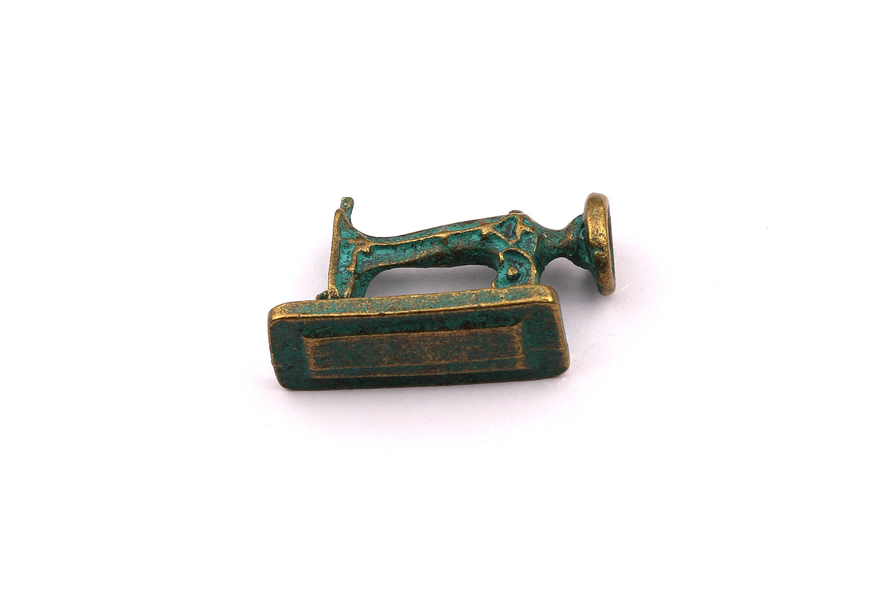 Faux Patina Pendant - S.Machine Shaped Alloy Charms - Antique Bronze Tone Necklace - Zinc Alloy Beads - Jewelry Supplies - 14x24x9mm ZZ1084 - DOMEDBAZAAR