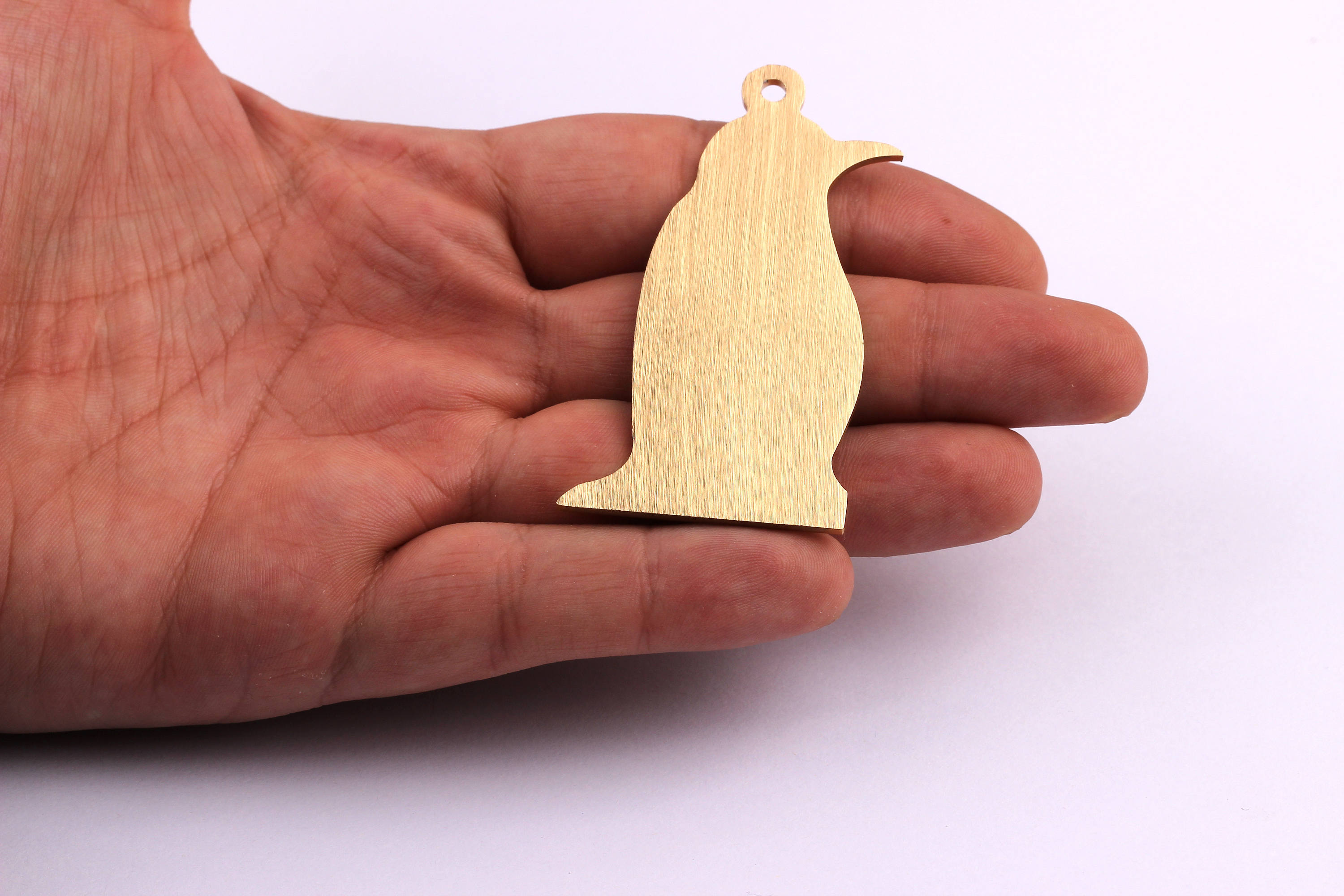 Aluminum Stamping Blank - Penguin Shaped Pendant - Anodized Aluminium Charms - Wall Decor - Gold Tone - 61x34x2mm - AA1008 - DOMEDBAZAAR