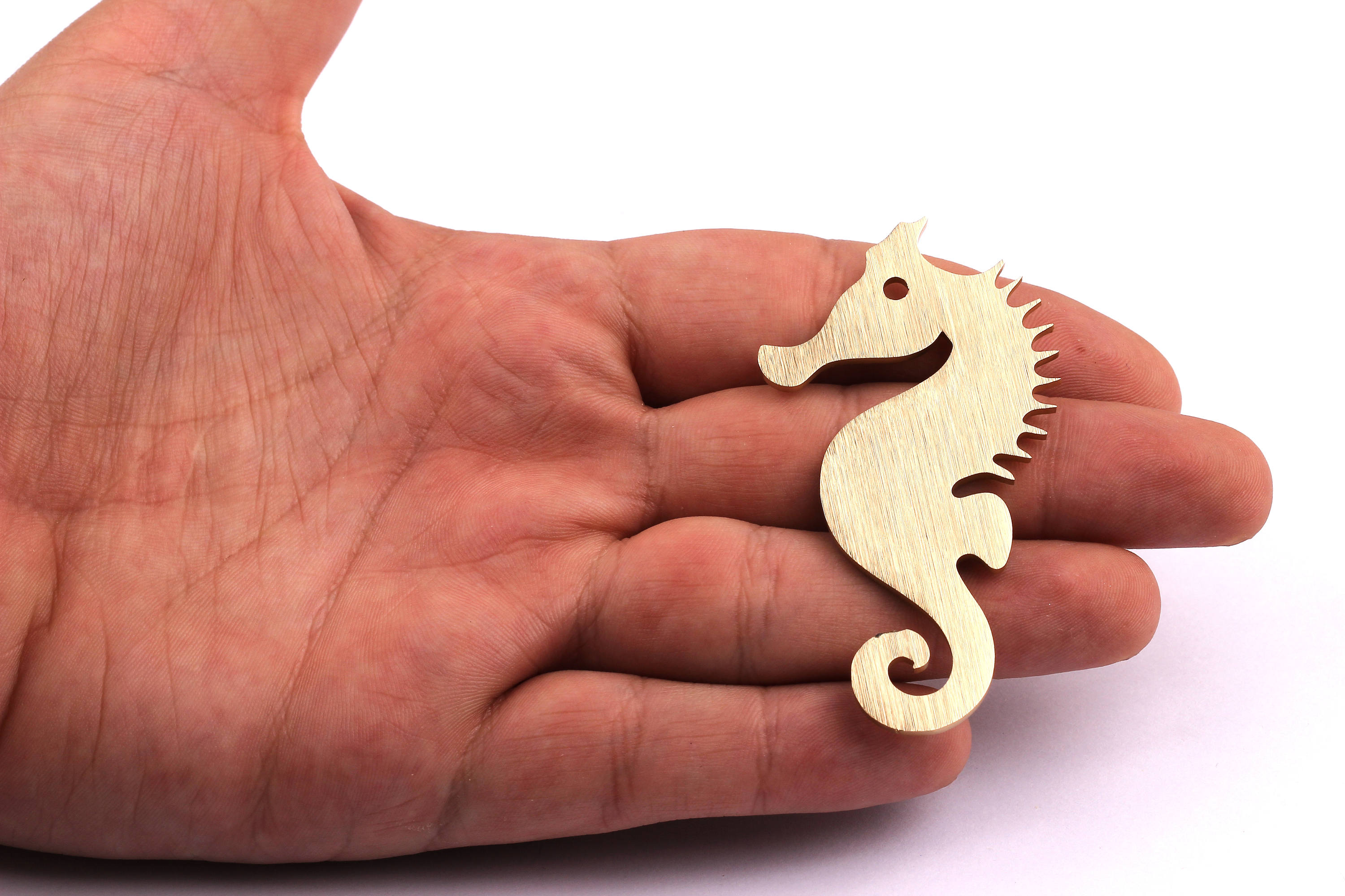 Aluminum Charms - Seahorse Shaped Pendant - Anodized Aluminium Charms - Wall Decor - Gold Tone - 67x36x2mm - AA1013 - DOMEDBAZAAR