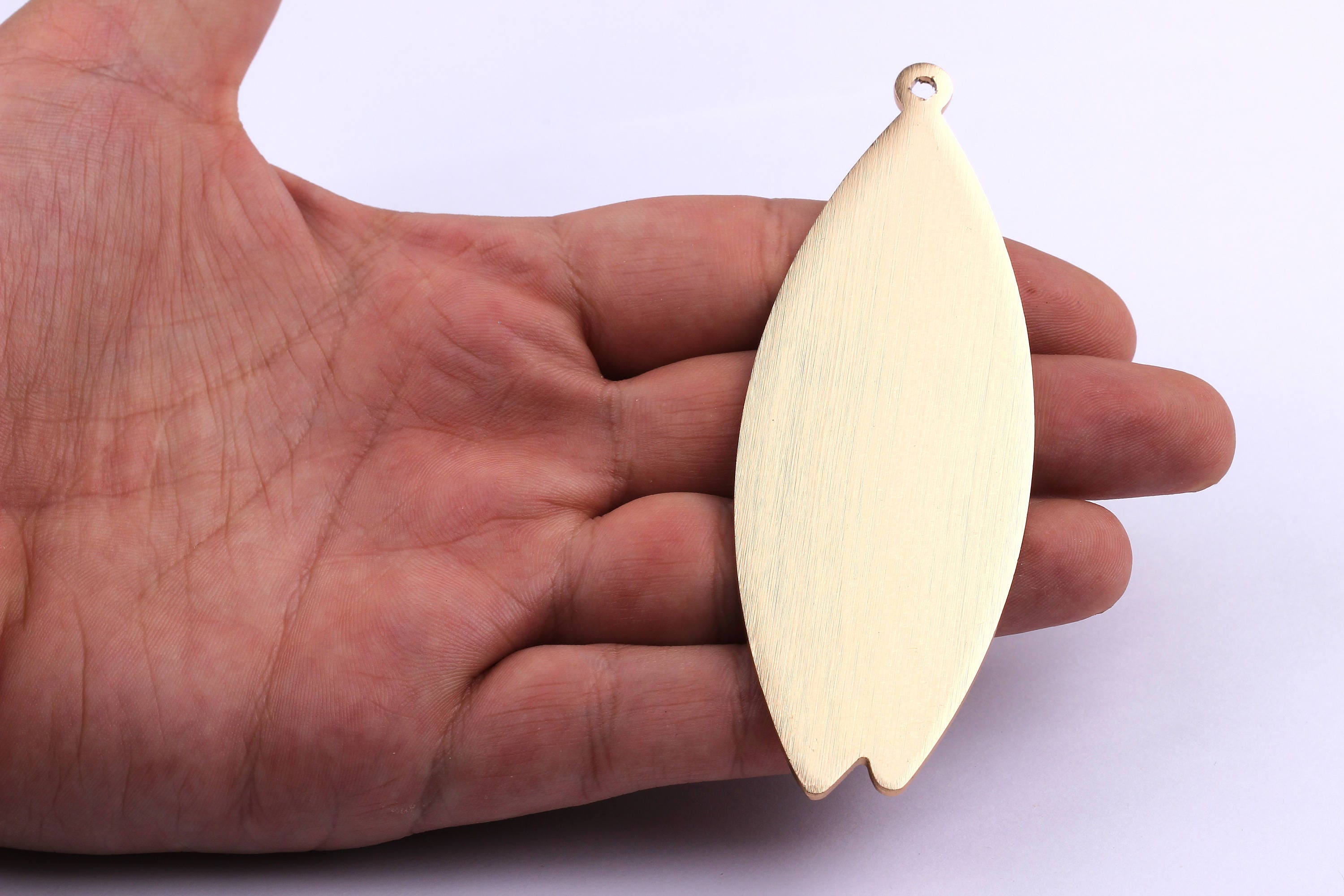 Aluminum Stamping Blank - Leaf Shaped Pendant - Anodized Aluminium Charms - Wall Decor - Gold Tone - 93x34x2.5mm - AA1014 - DOMEDBAZAAR