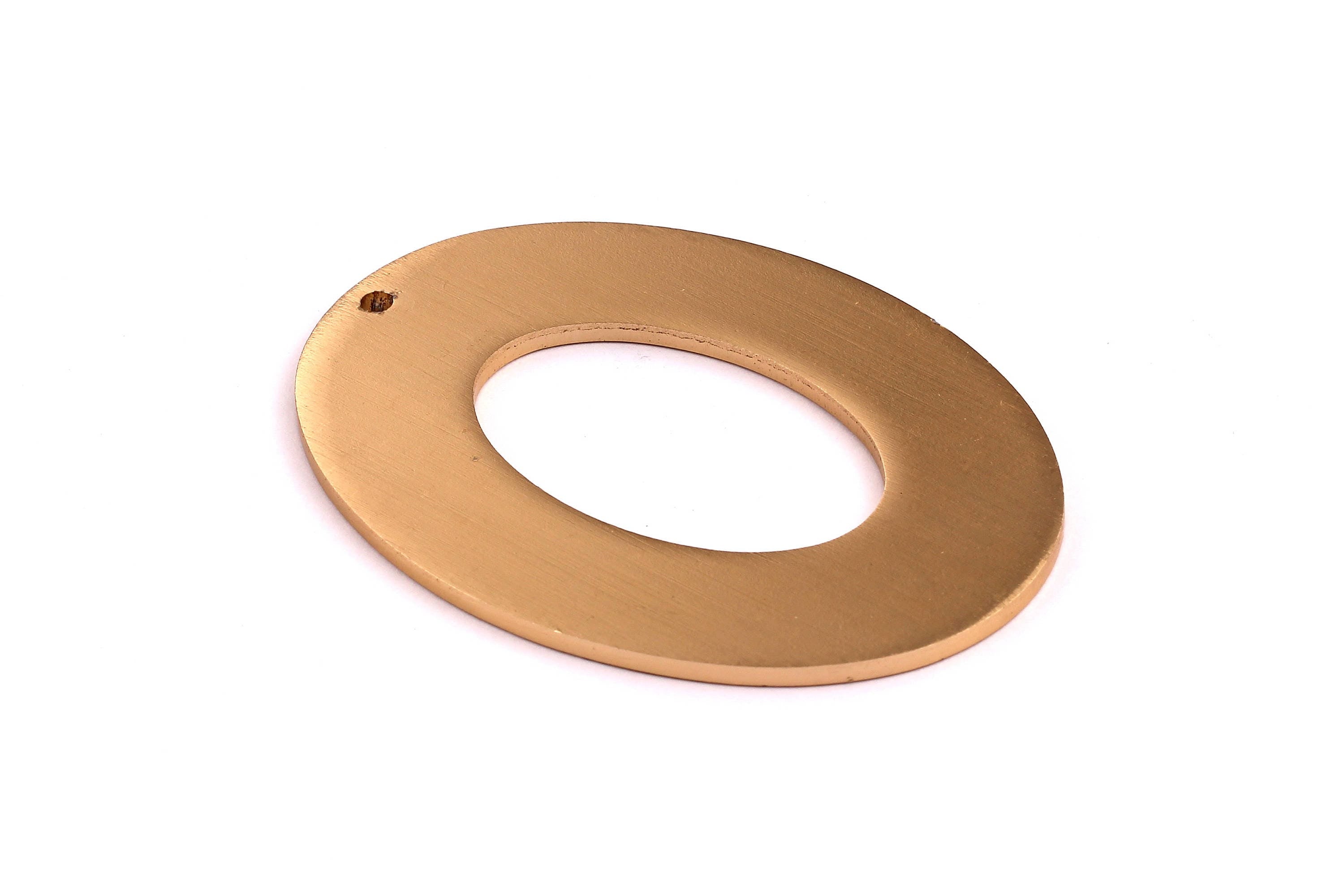 Aluminum Charms - Ellipse Shaped Pendant - Anodized Aluminium Charms - Wall Decor - Gold Tone - 75x55x2.5mm - AA1015 - DOMEDBAZAAR