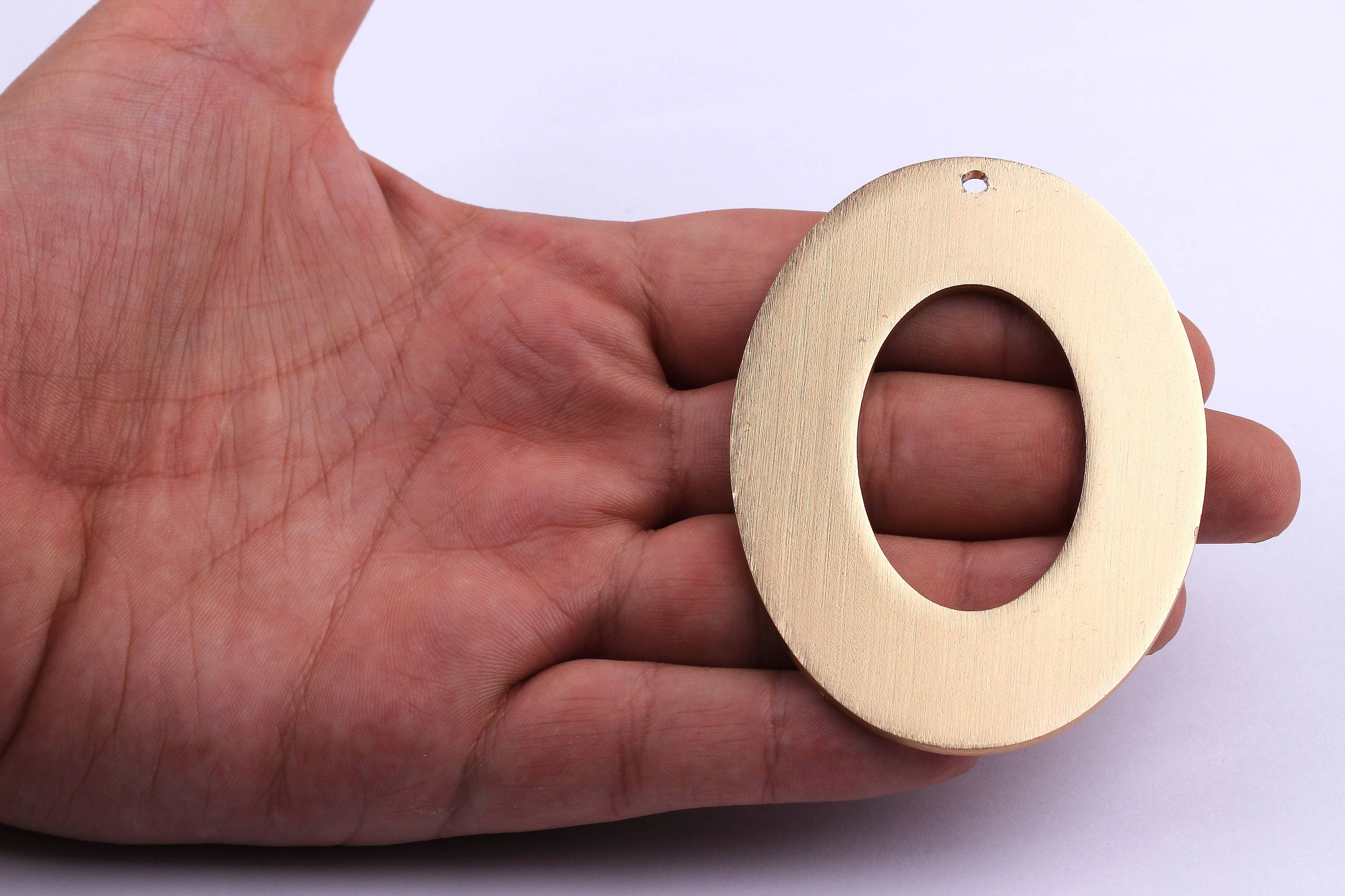 Aluminum Charms - Ellipse Shaped Pendant - Anodized Aluminium Charms - Wall Decor - Gold Tone - 75x55x2.5mm - AA1015 - DOMEDBAZAAR