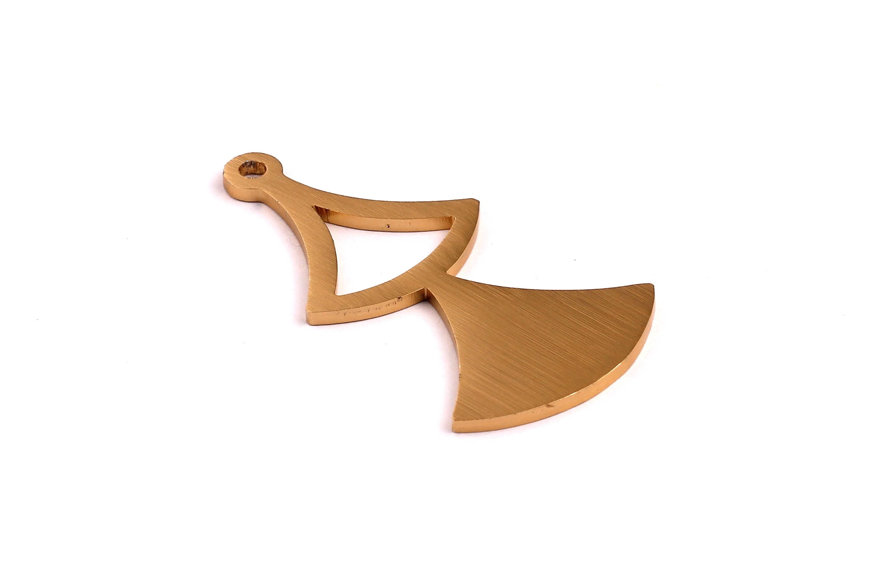 Aluminum Charms - Double Triangle Frame Shaped Pendant - Anodized Aluminium Charms - Wall Decor - Gold Tone - 56x32x1.95mm - AA1016 - DOMEDBAZAAR