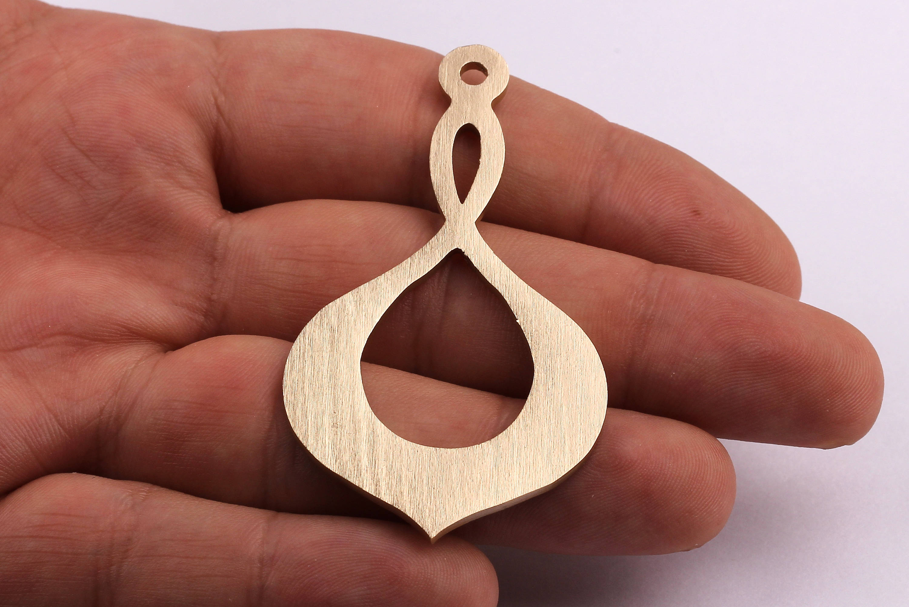 Aluminum Charms - Drop Shaped Pendant - Anodized Aluminium Charms - Wall Decor - Gold Tone - 62x35x2mm - AA1041 - DOMEDBAZAAR