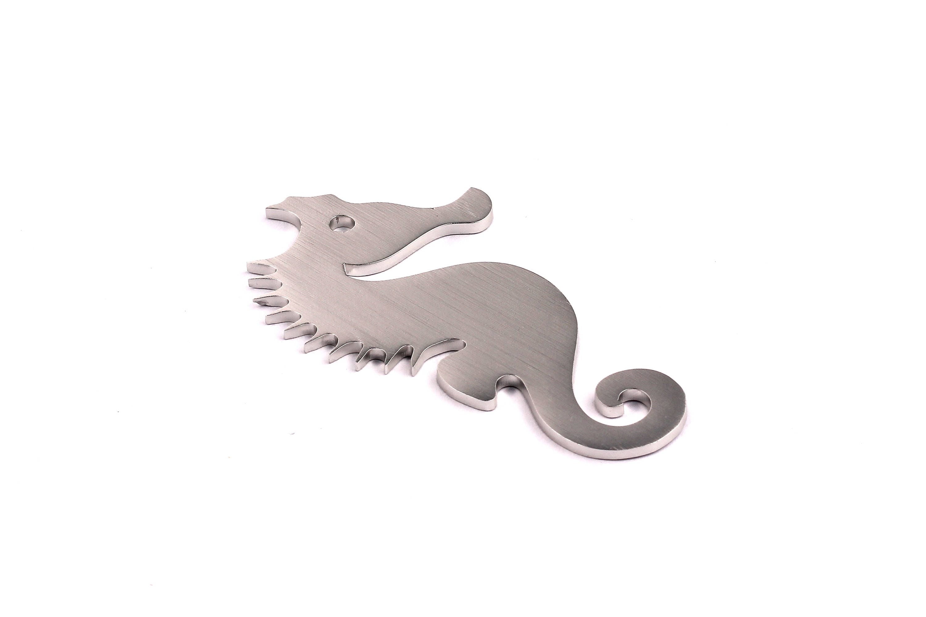 Aluminum Charms - Seahorse Shaped Pendant - Anodized Aluminium Charms - Wall Decor - Silver Tone - 67x36x2mm - AA1047 - DOMEDBAZAAR