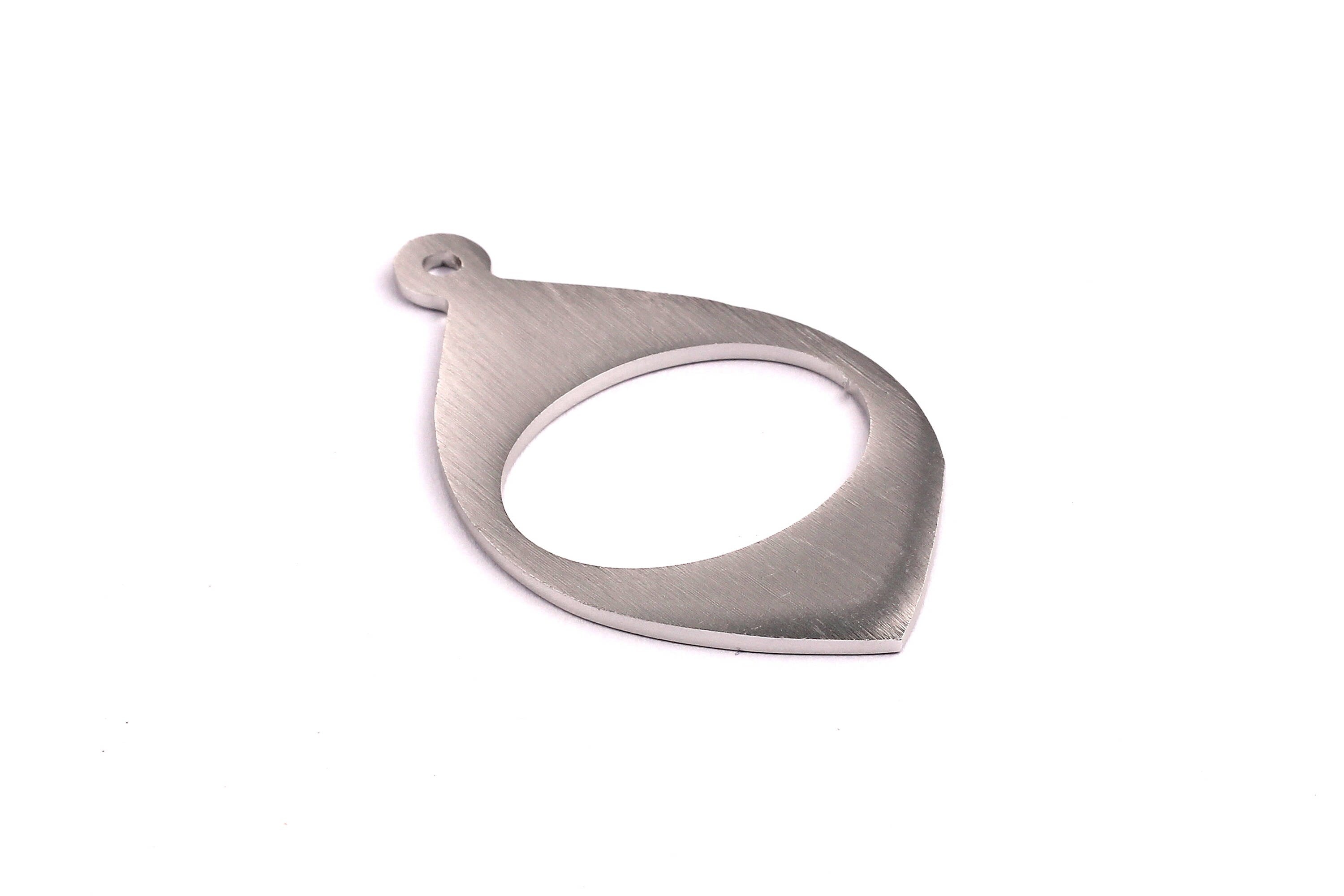 Aluminum Charms - Drop Shaped Pendant - Anodized Aluminium Charms - Wall Decor - Silver Tone - 61x36x2mm - AA1049 - DOMEDBAZAAR