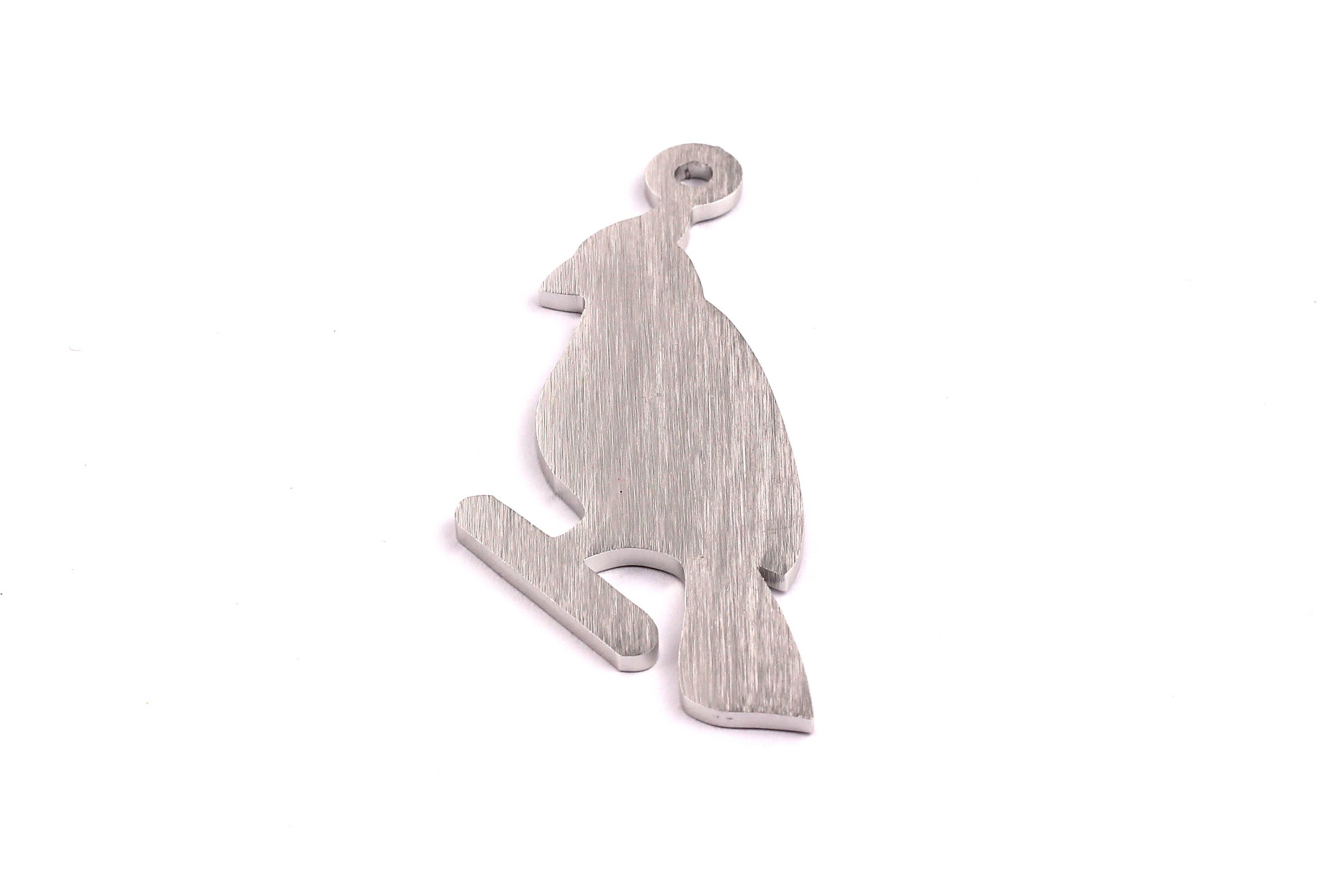Aluminum Charms - Parrot Shaped Pendant - Anodized Aluminium Charms - Wall Decor - Silver Tone - 68x26x2mm - AA1052 - DOMEDBAZAAR