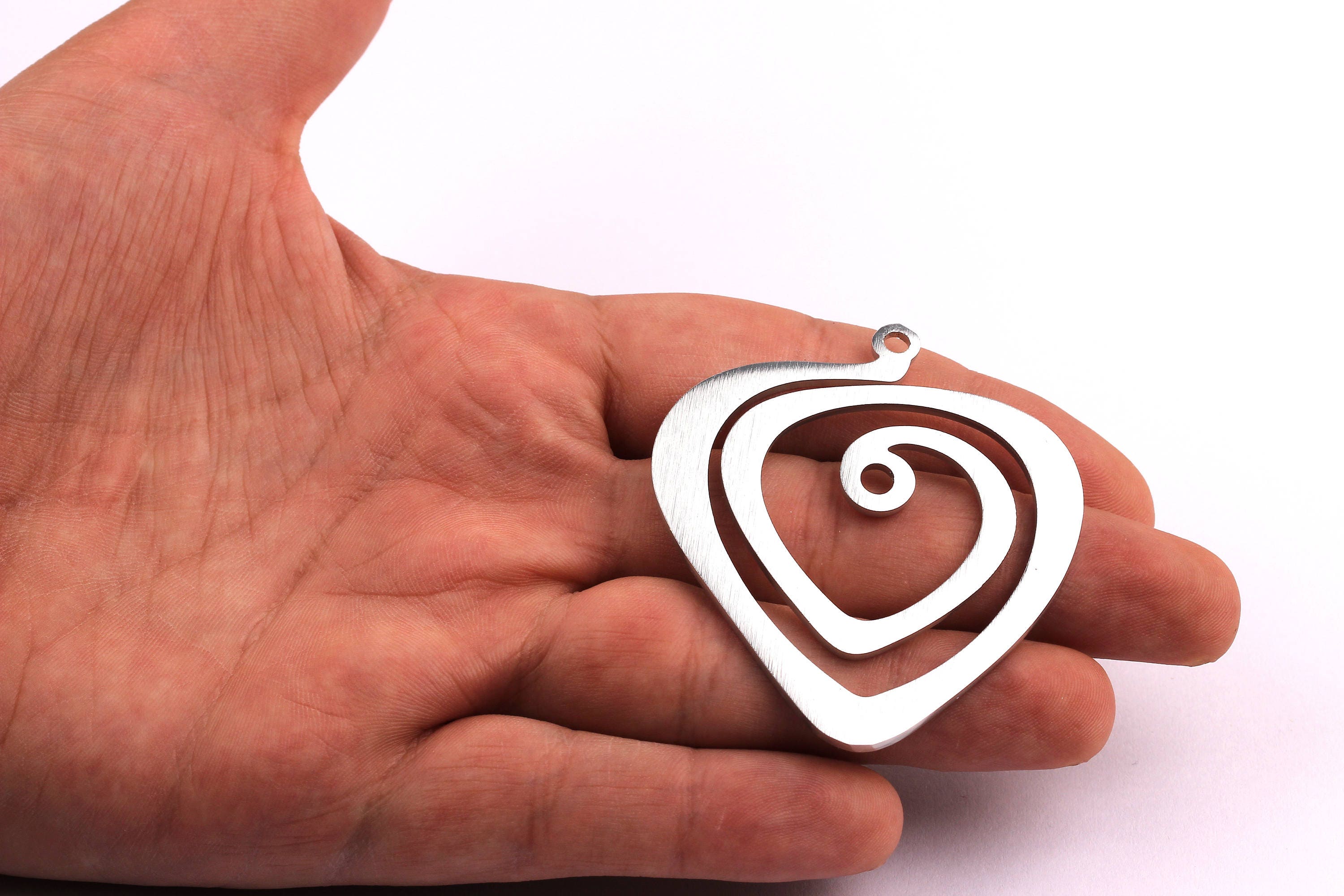 Aluminum Charms - Infinite Triangle Shaped Pendant - Anodized Aluminium Charms - Wall Decor - Silver Tone - 56x50x2mm - AA1053 - DOMEDBAZAAR