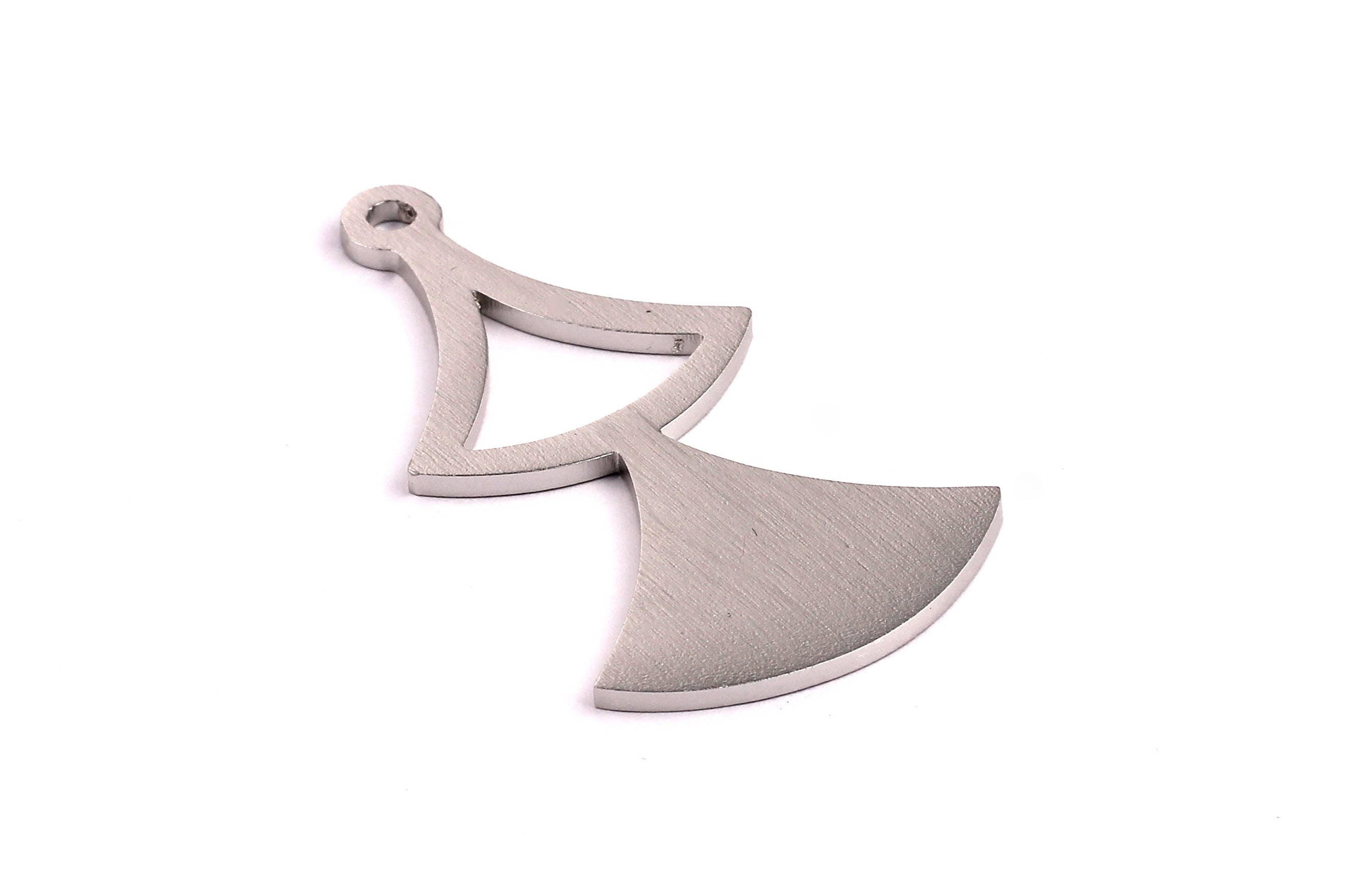 Aluminum Charms - Double Triangle Shaped Pendant - Anodized Aluminium Charms - Wall Decor - Silver Tone - 56x31x2mm - AA1064 - DOMEDBAZAAR