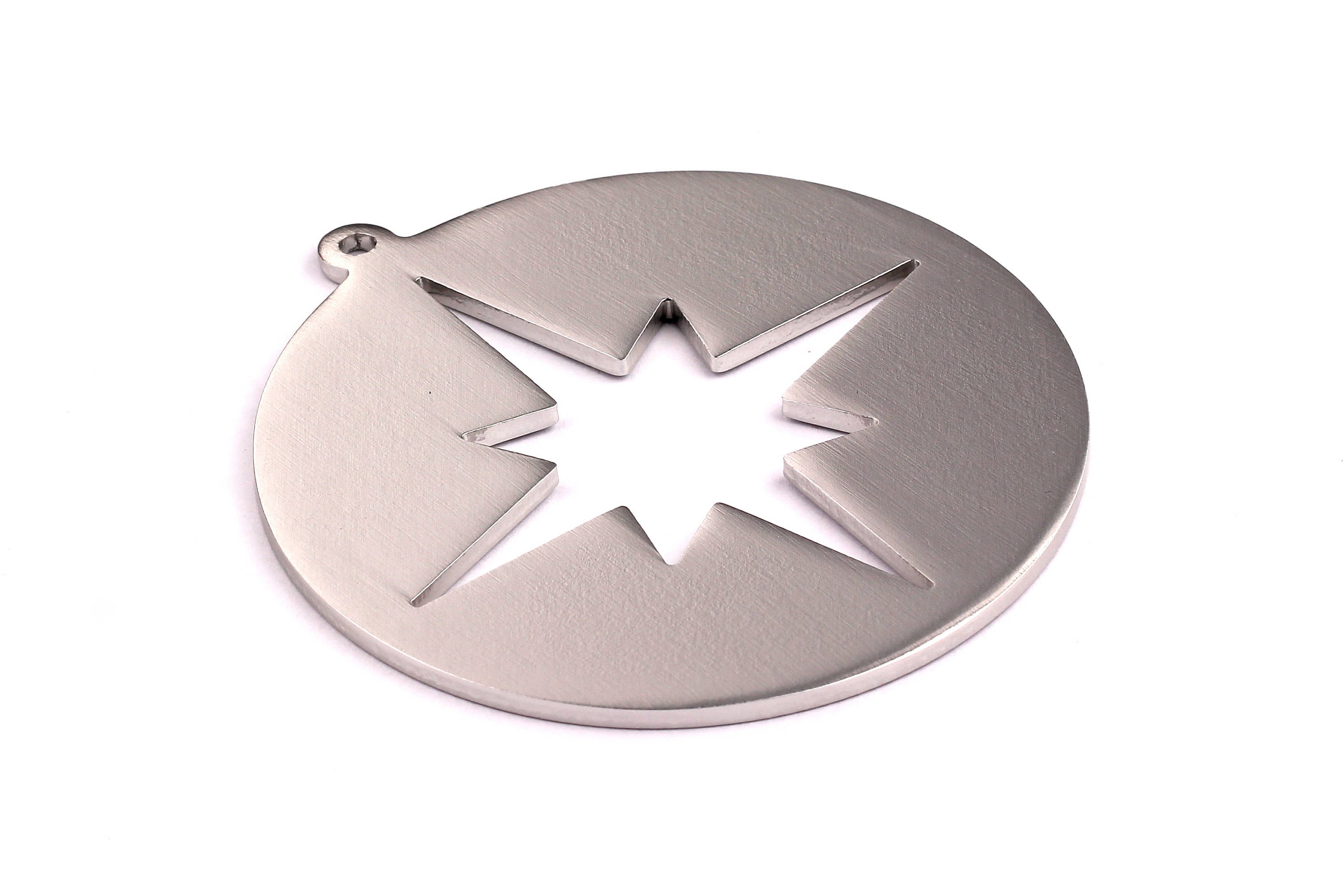 Aluminum Charms - Circle Shaped Pendant - Anodized Aluminium Charms - Wall Decor - Silver Tone - 69x69x2.3mm - AA1082 - DOMEDBAZAAR