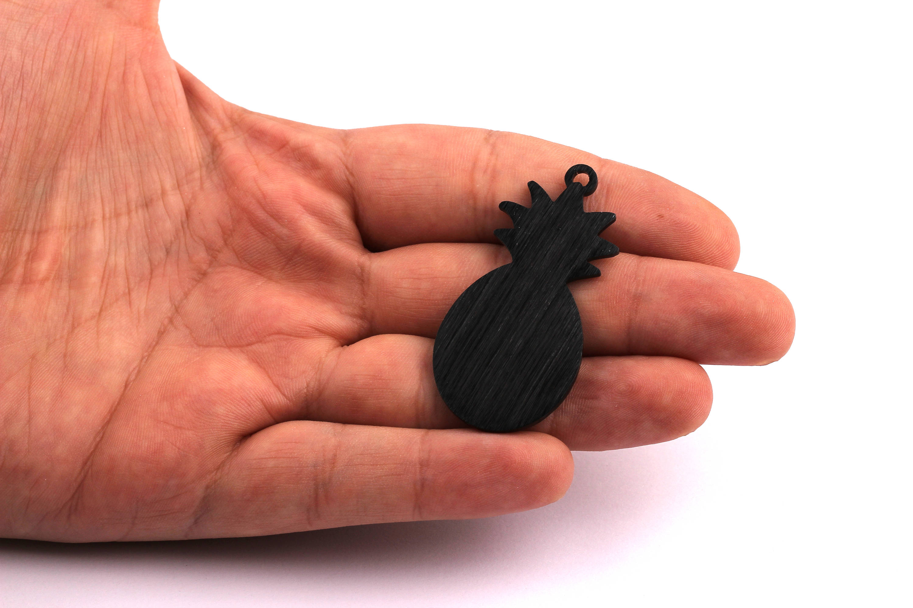 Aluminum Charms - Pineapple Pendant - Anodized Aluminium Charms - Wall Decor - Black Tone - 50x25x2mm - AA1090 - DOMEDBAZAAR