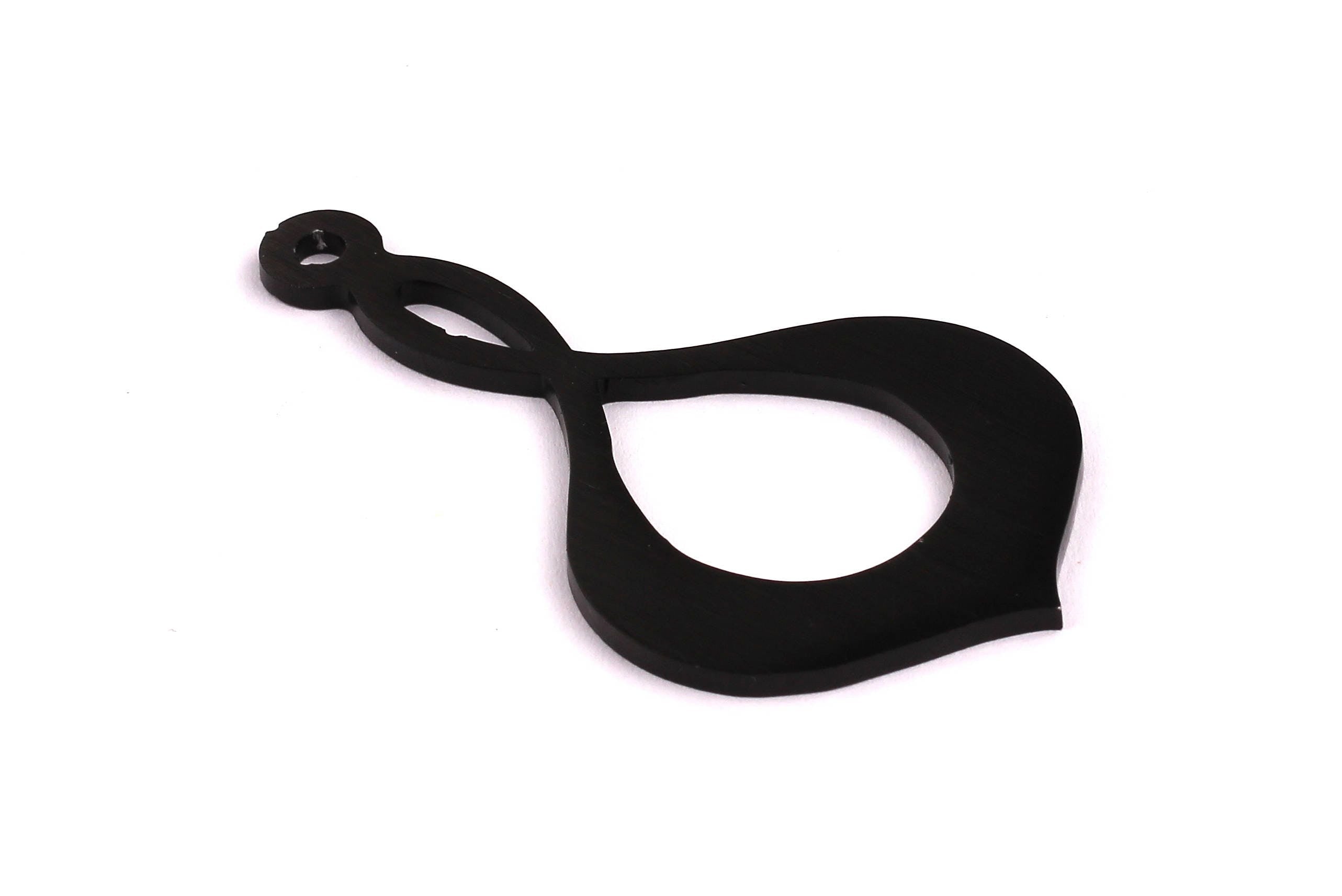 Aluminum Charms - Drop Shaped Pendant - Anodized Aluminium Charms - Wall Decor - Black Tone - 62x35x2mm - AA1092 - DOMEDBAZAAR