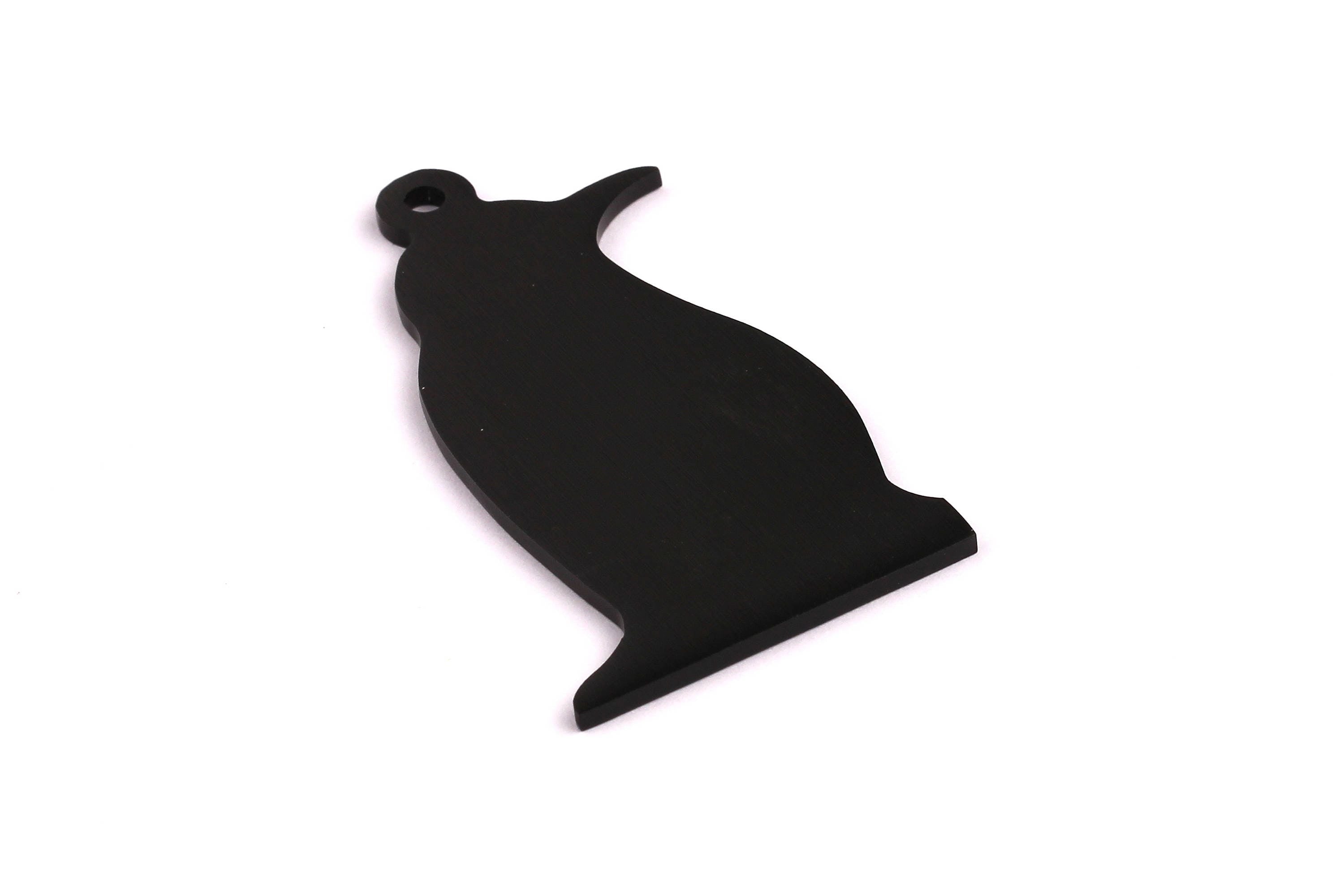 Aluminum Charms - Penguin Shaped Pendant - Anodized Aluminium Charms - Wall Decor - Black Tone - 61x34x2mm - AA1100 - DOMEDBAZAAR