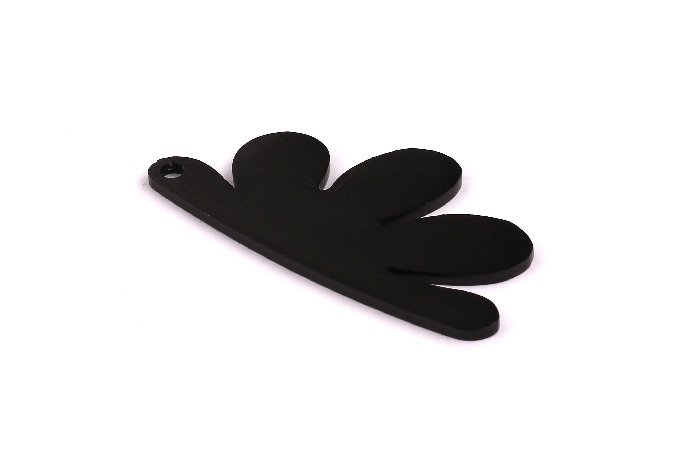 Aluminum Charms - Shell Shaped Pendant - Anodized Aluminium Charms - Wall Decor - Black Tone - 54x26x2mm - AA1101 - DOMEDBAZAAR